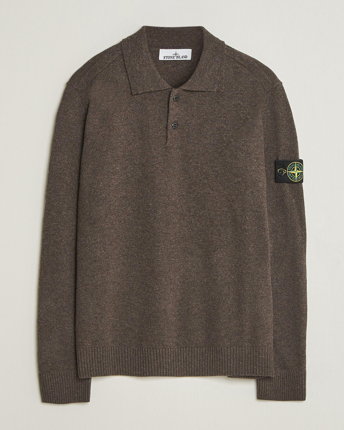 Herren | Pullover | Stone Island | Knitted Geelong Wool Polo Melange Lead