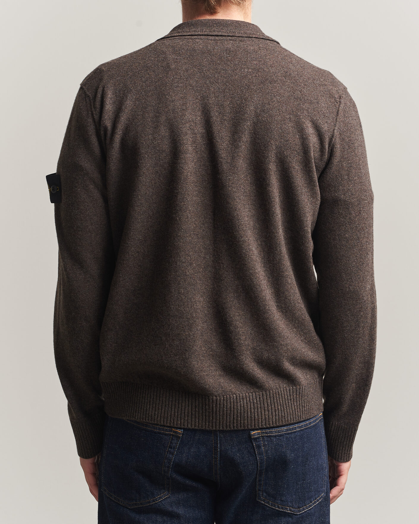 Herren | Pullover | Stone Island | Knitted Geelong Wool Polo Melange Lead