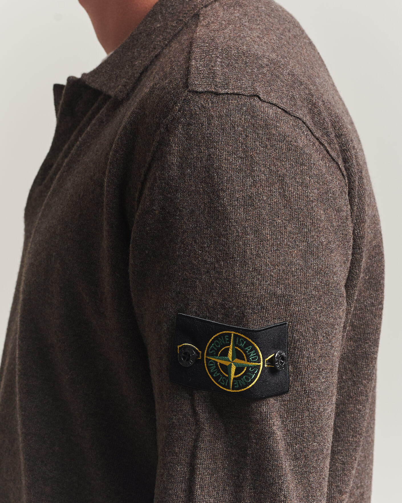 Herren | Pullover | Stone Island | Knitted Geelong Wool Polo Melange Lead