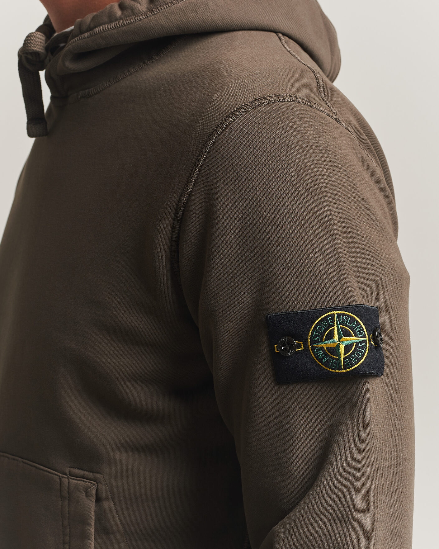 Herren | Pullover | Stone Island | Garment Dyed Fleece Hood Coal Grey