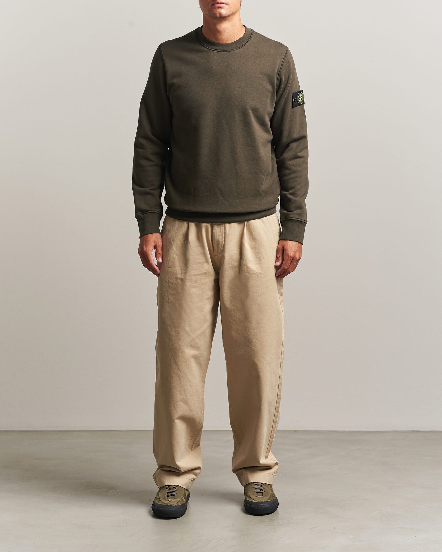 Herren | Pullover | Stone Island | Garment Dyed Fleece Sweatshirt Coal Grey