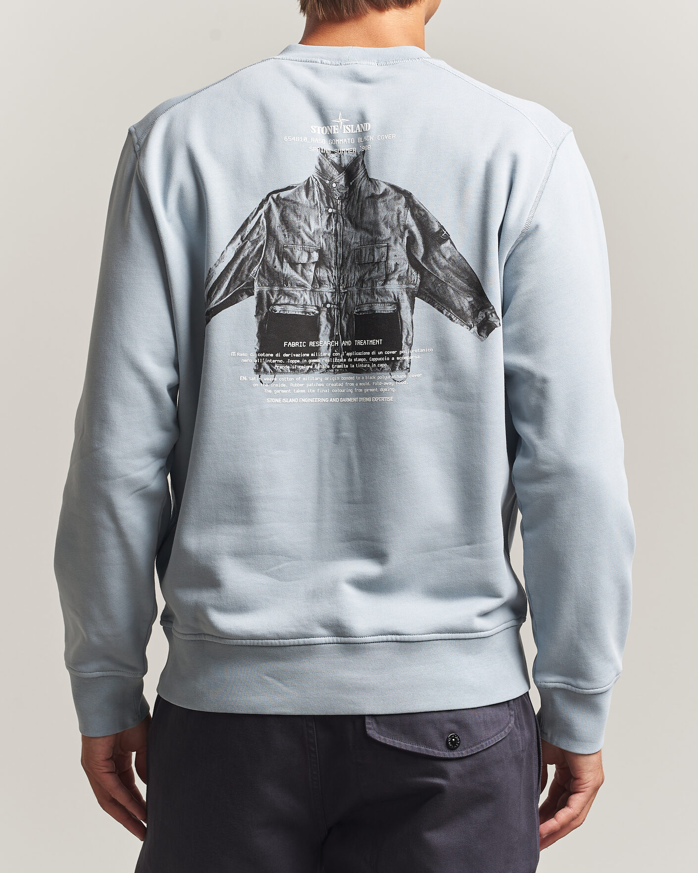 Herren | Pullover | Stone Island | Cotton Fleece Archivio Print Sweatshirt Ash Grey