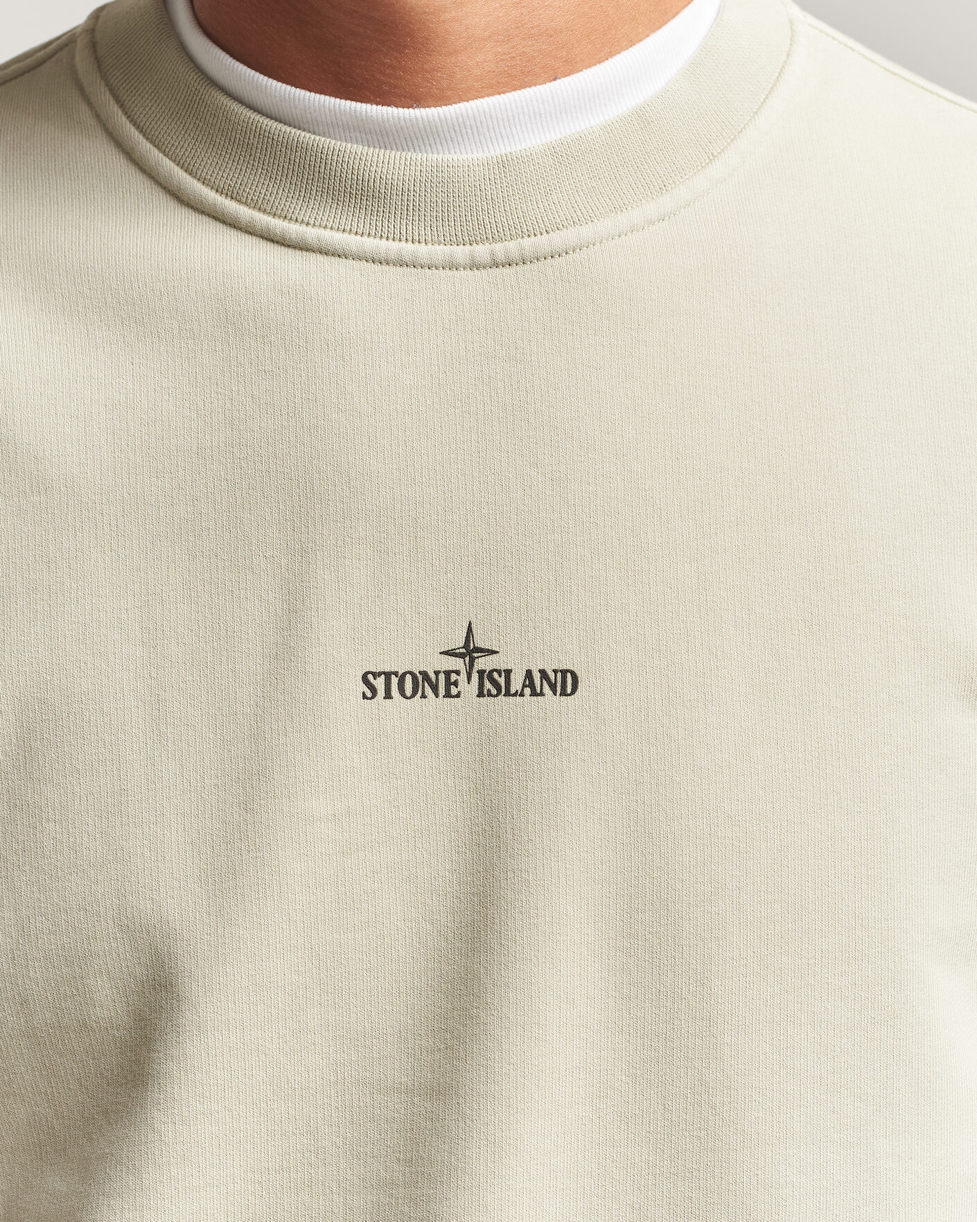 Herren | Pullover | Stone Island | Cotton Fleece Blurred Compas Print Sweatshirt Sand