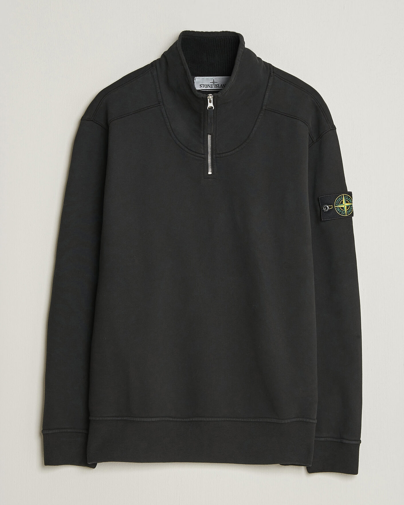 Herren | Pullover | Stone Island | Brushed Cotton Fleece Half Zip Black