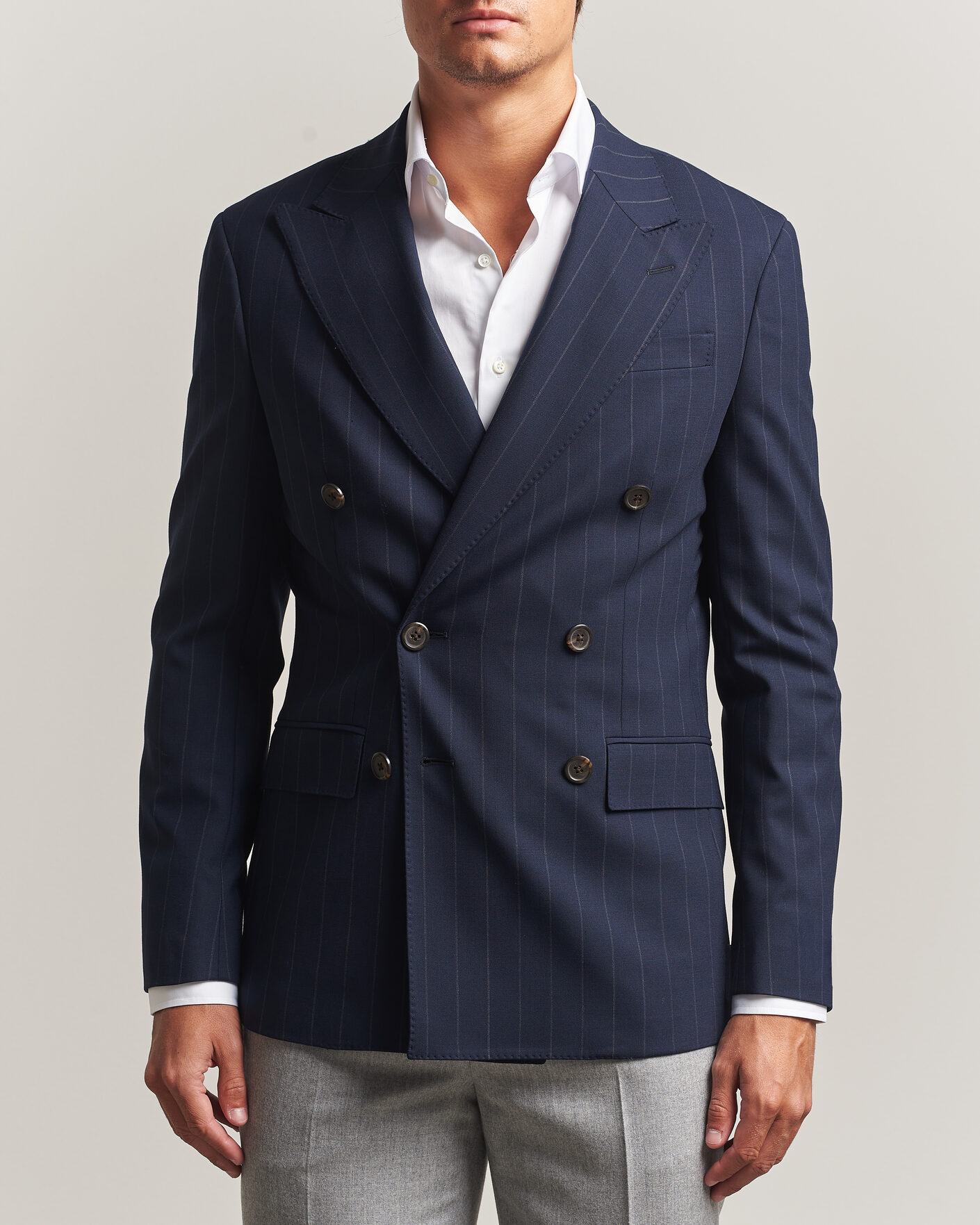 Herren | Sakkos | Polo Ralph Lauren | Double Breasted Rope Stripe Sportcoat Navy/Grey