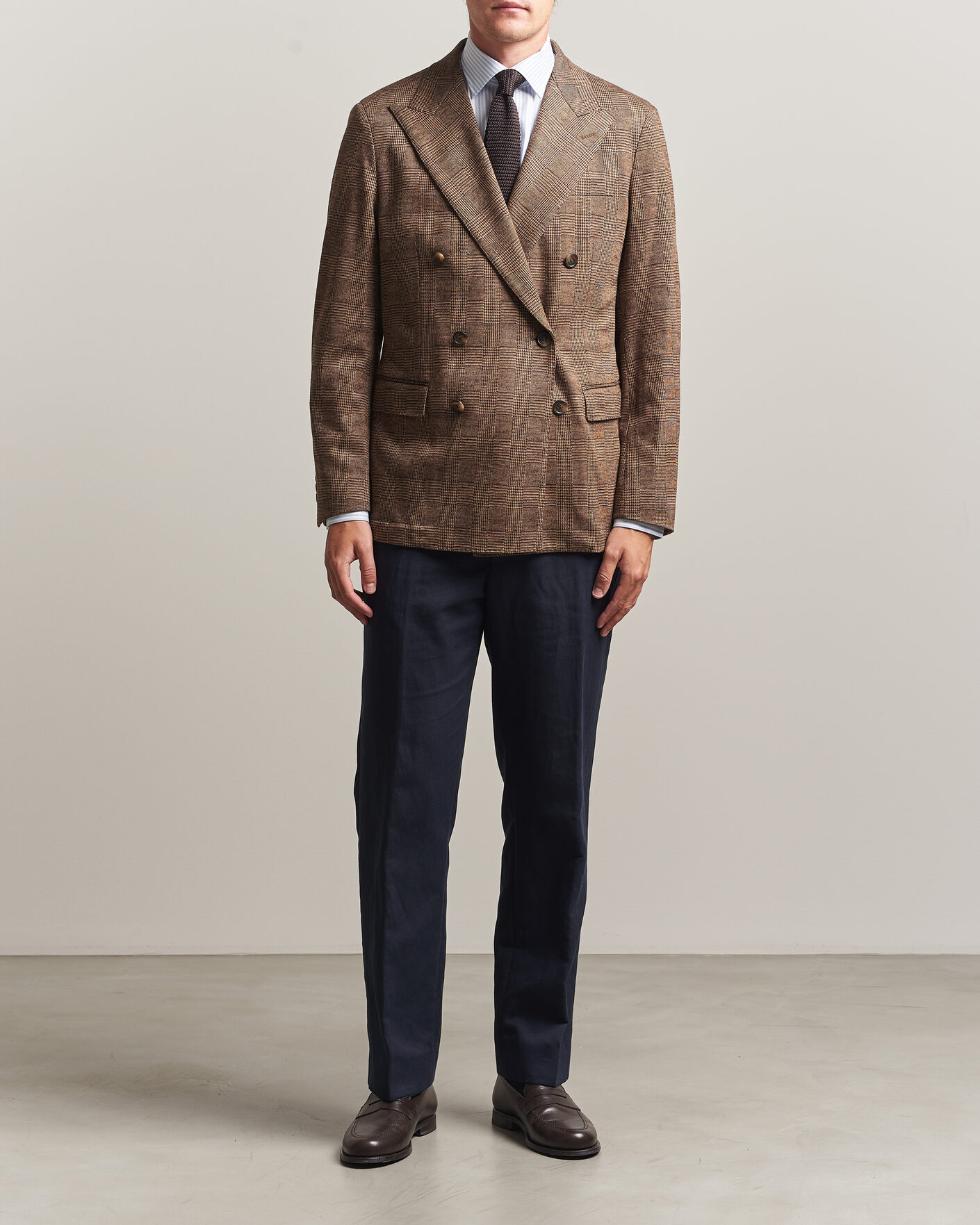 Herren | Sakkos | Polo Ralph Lauren | Double Breasted Glenplaid Knit Sportcoat Tan/Brown
