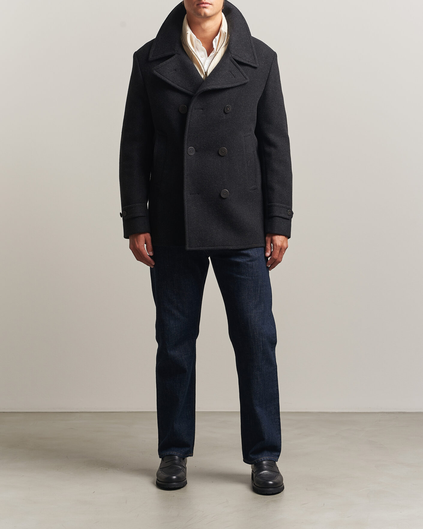 Herren | Jacken | Polo Ralph Lauren | Lightweight Melton Peacoat Charcoal