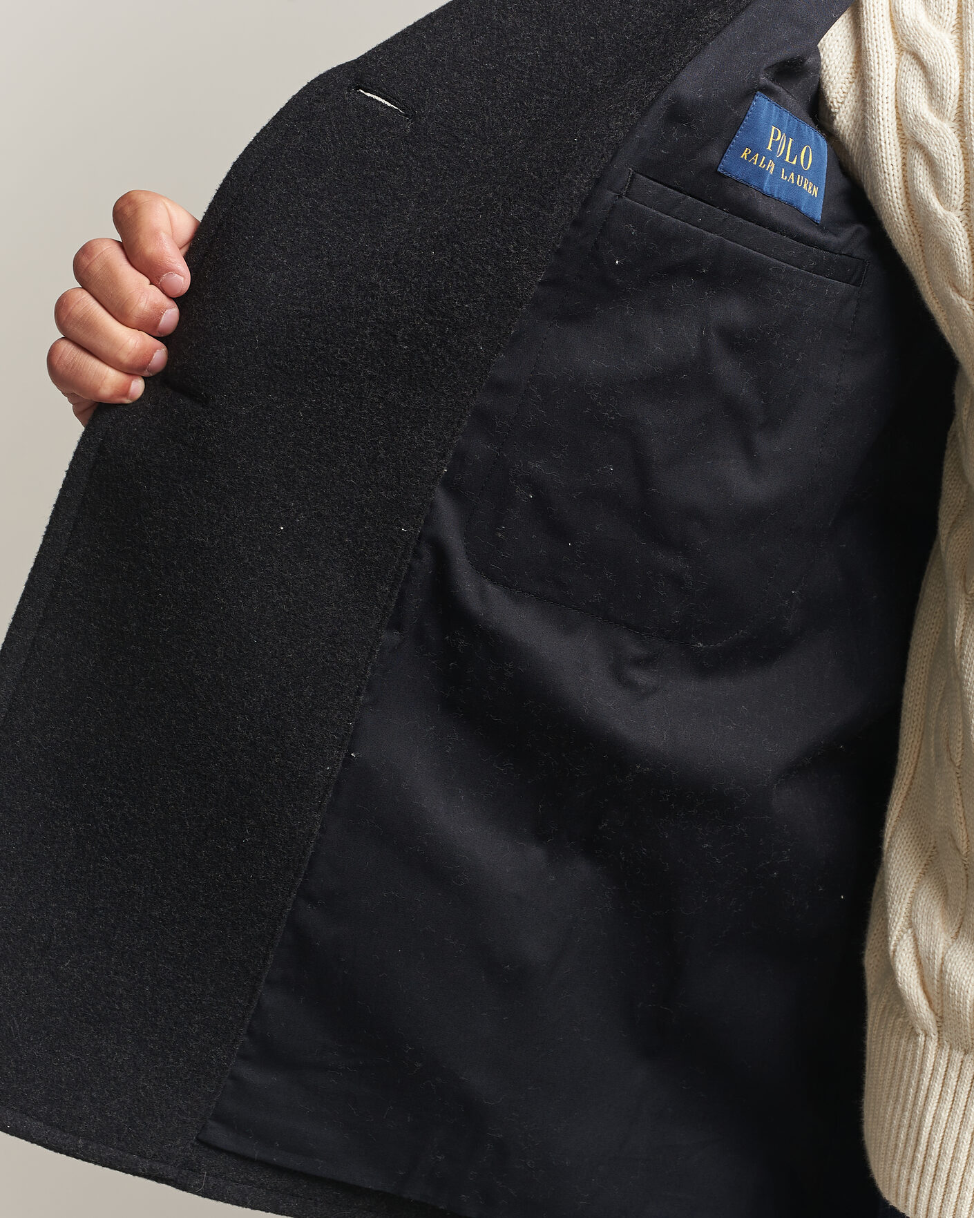 Herren | Jacken | Polo Ralph Lauren | Lightweight Melton Peacoat Charcoal