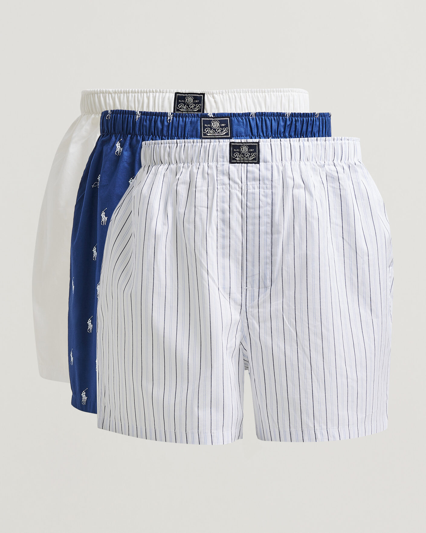 Herren | Unterwäsche | Polo Ralph Lauren | 3-Pack Woven Boxer Blue/White