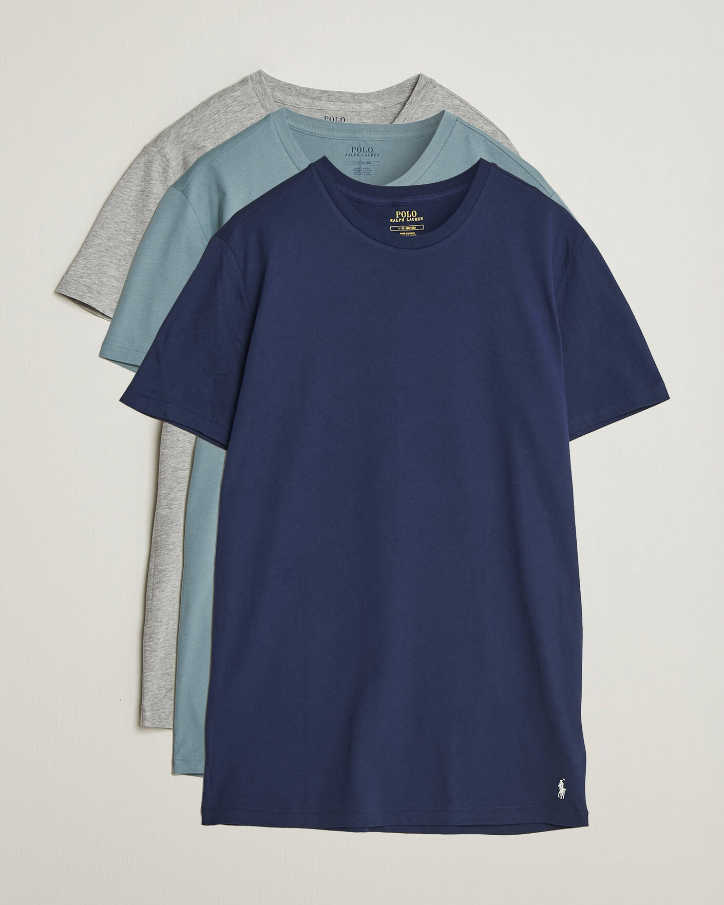 Herren | T-Shirts | Polo Ralph Lauren | 3-Pack Crew Neck T-Shirt Grey/Navy/Blue