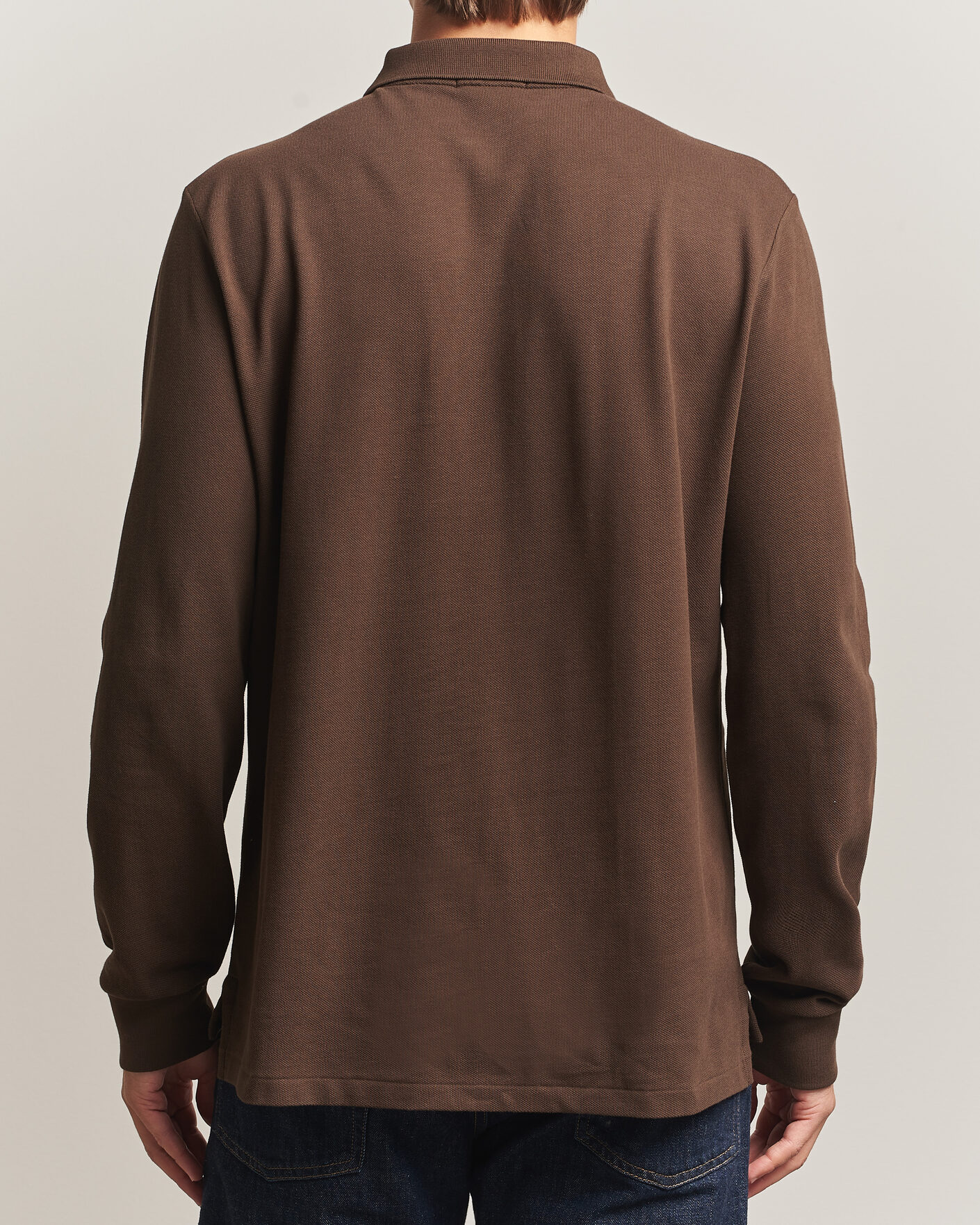 Herren | Poloshirts | Polo Ralph Lauren | Custom Slim Fit Long Sleeve Polo Nutmeg Brown
