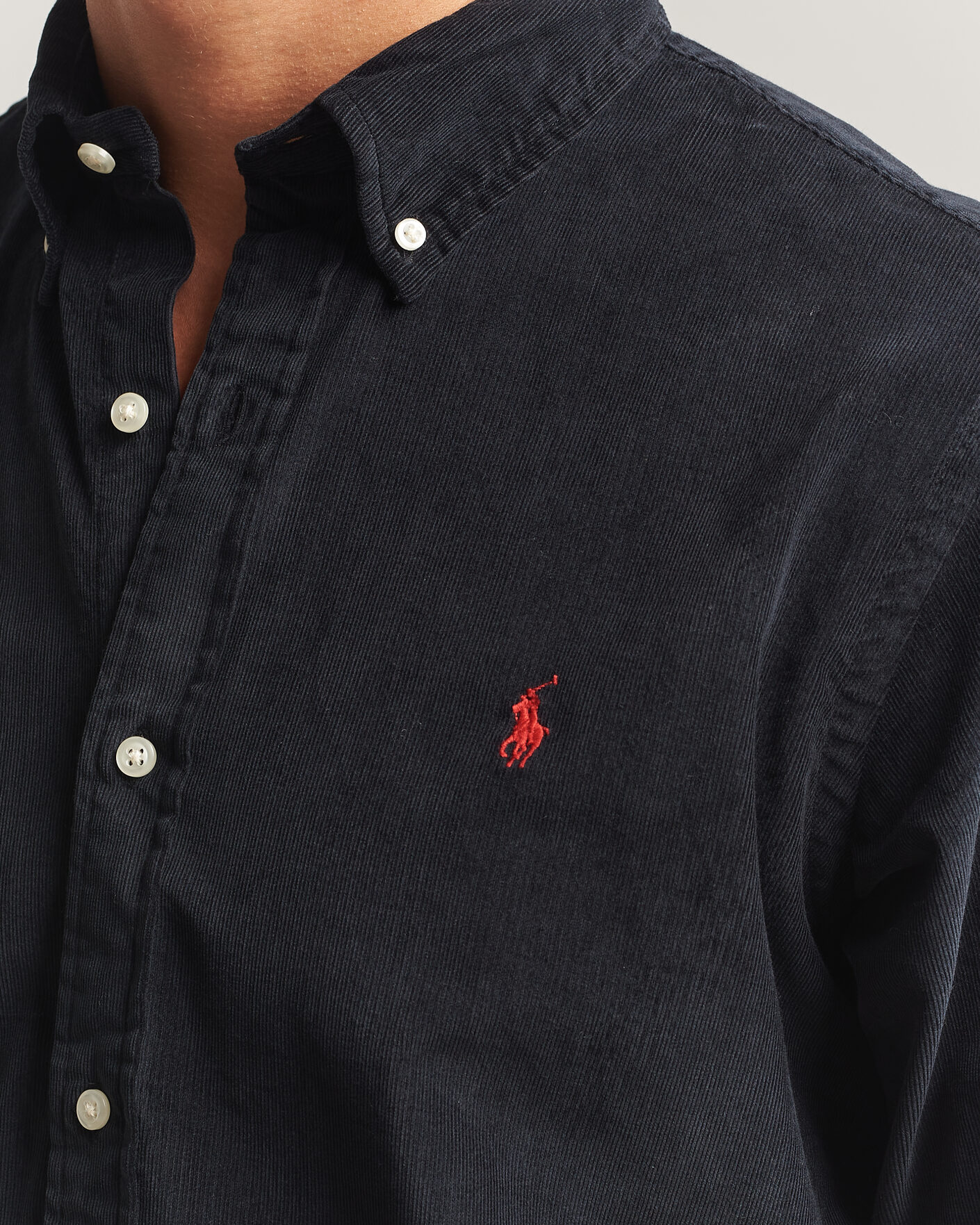 Herren | Hemden | Polo Ralph Lauren | Custom Fit BD Corduroy Shirt Polo Black