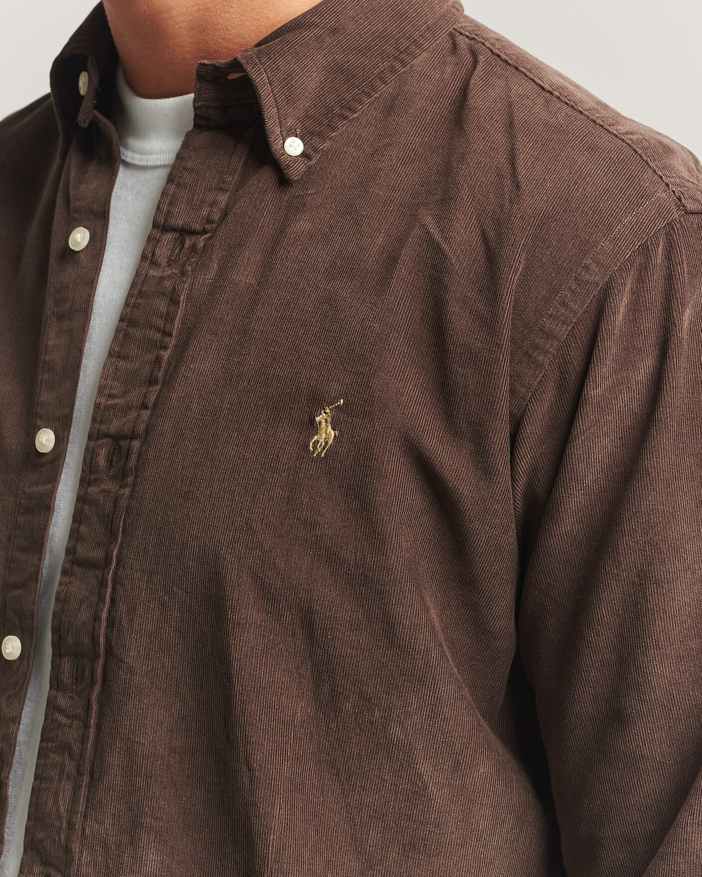 Herren | Hemden | Polo Ralph Lauren | Custom Fit BD Corduroy Shirt Nutmeg Brown