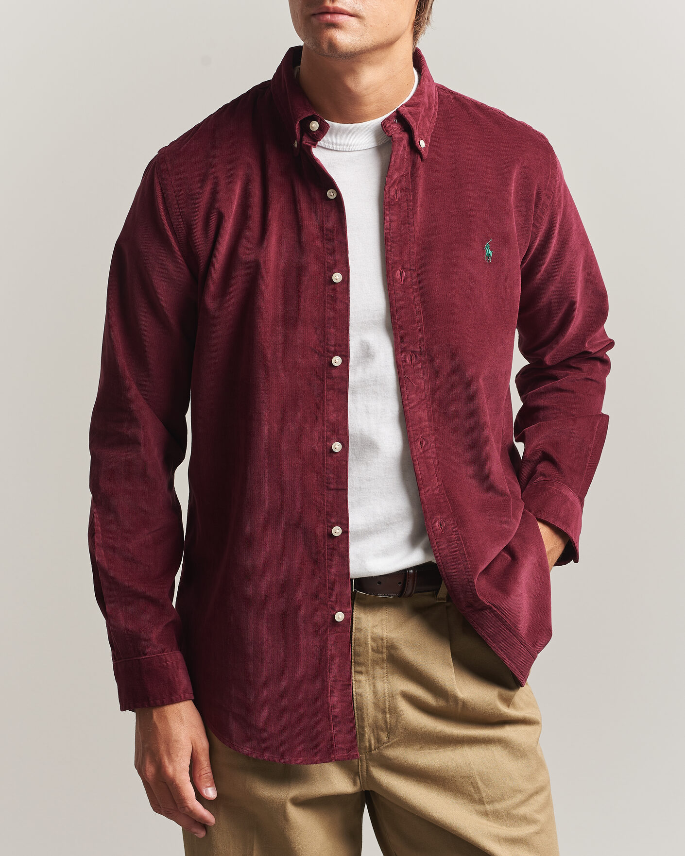 Herren | Hemden | Polo Ralph Lauren | Custom Fit BD Corduroy Shirt Classic Wine