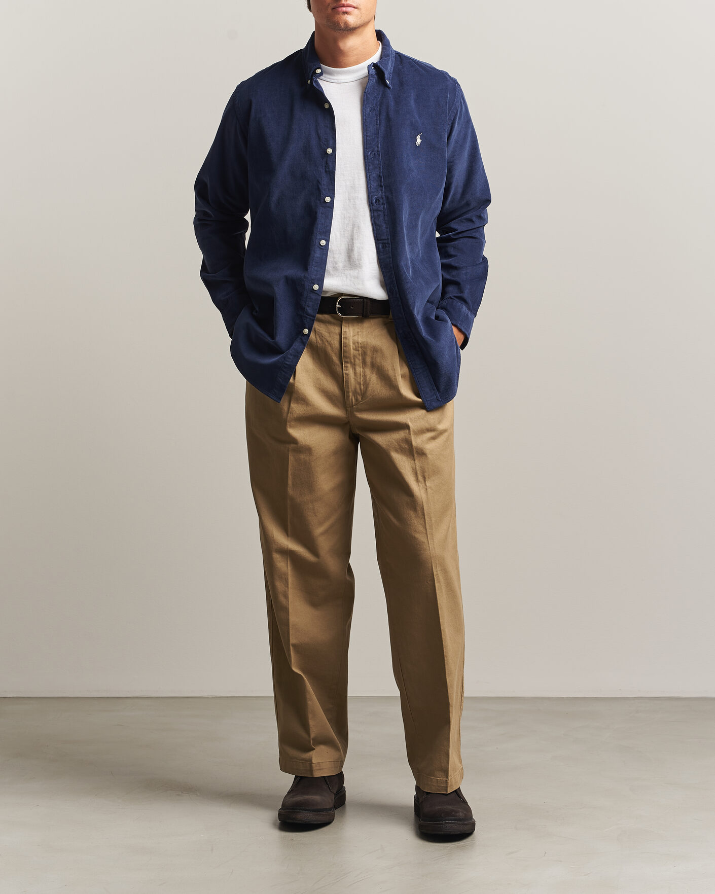 Herren | Hemden | Polo Ralph Lauren | Custom Fit BD Corduroy Shirt Newport Navy
