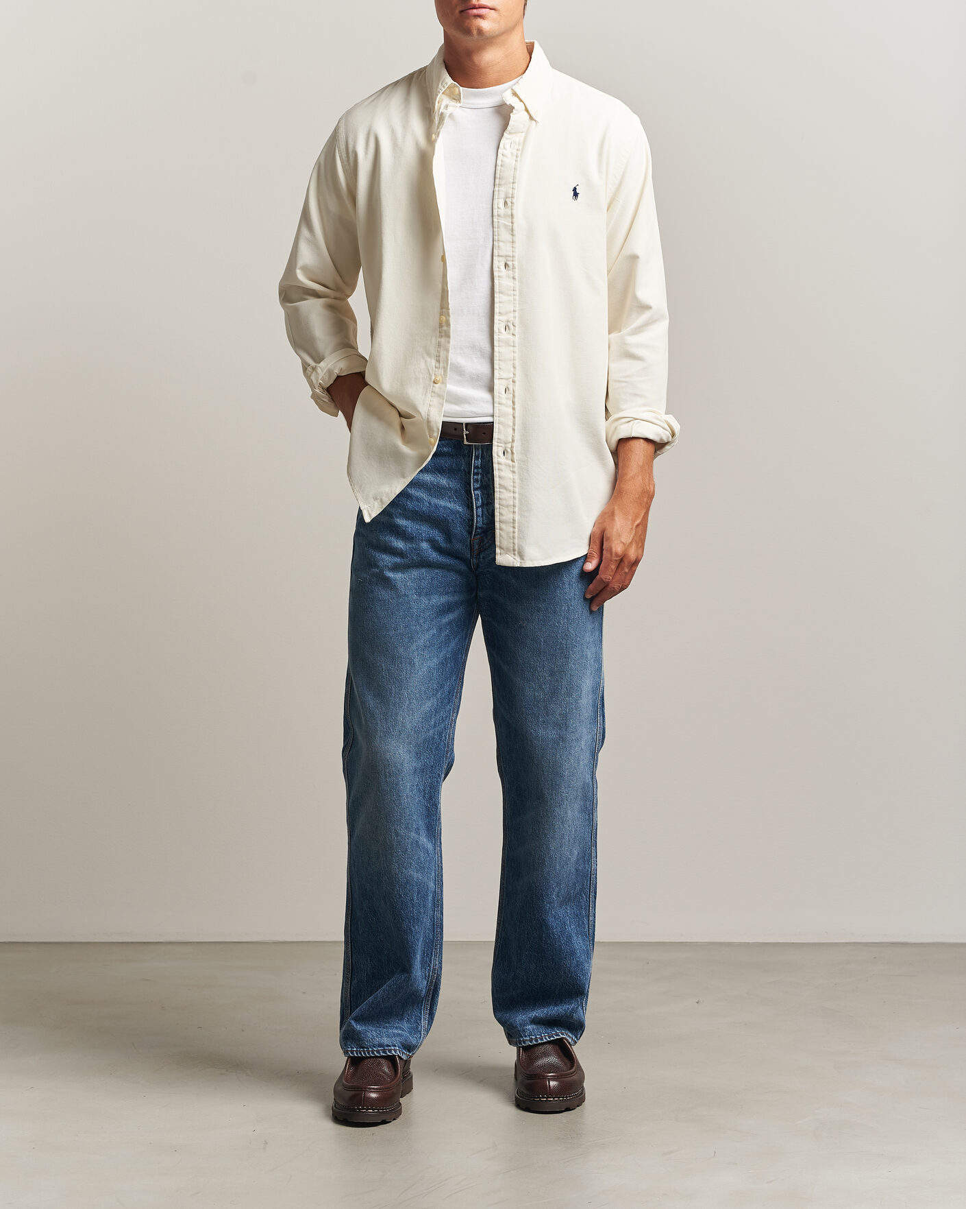 Herren | Hemden | Polo Ralph Lauren | Custom Fit BD Corduroy Shirt Clubhouse Cream