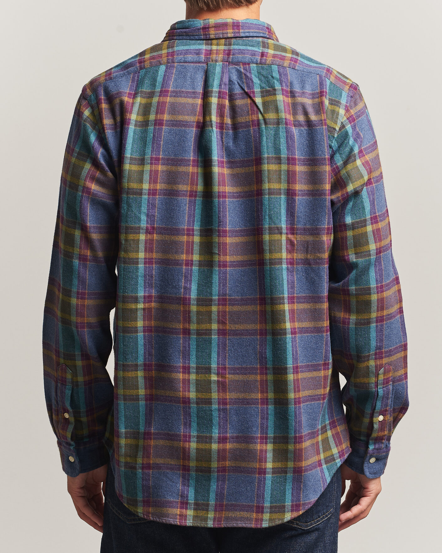 Herren | Hemden | Polo Ralph Lauren | Custom Fit Brushed Flannel Shirt Blue Purple Heather