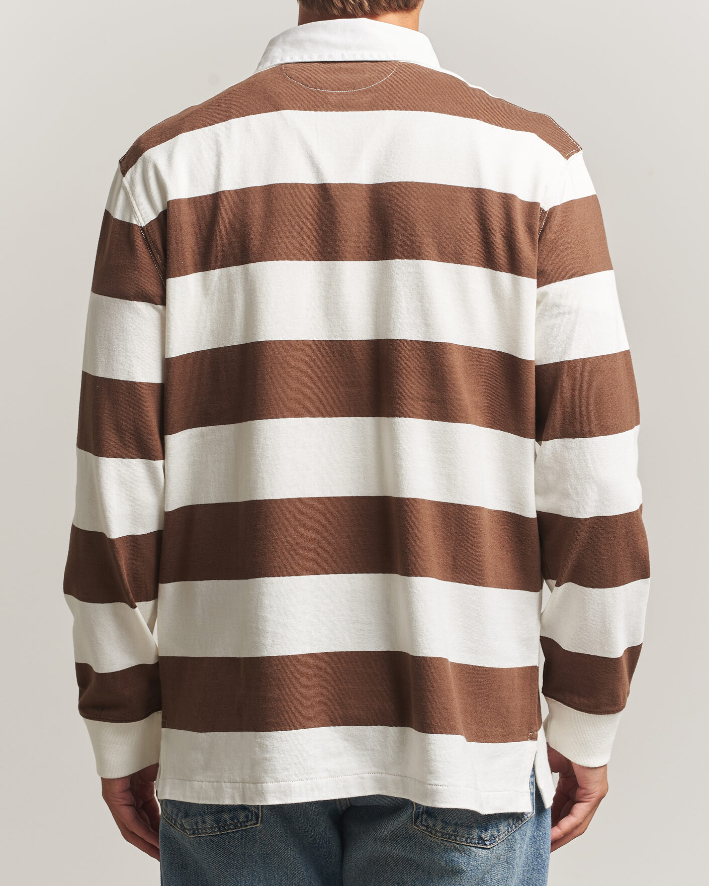 Herren | Pullover | Polo Ralph Lauren | Striped Jersey Rugger Cream/Brown