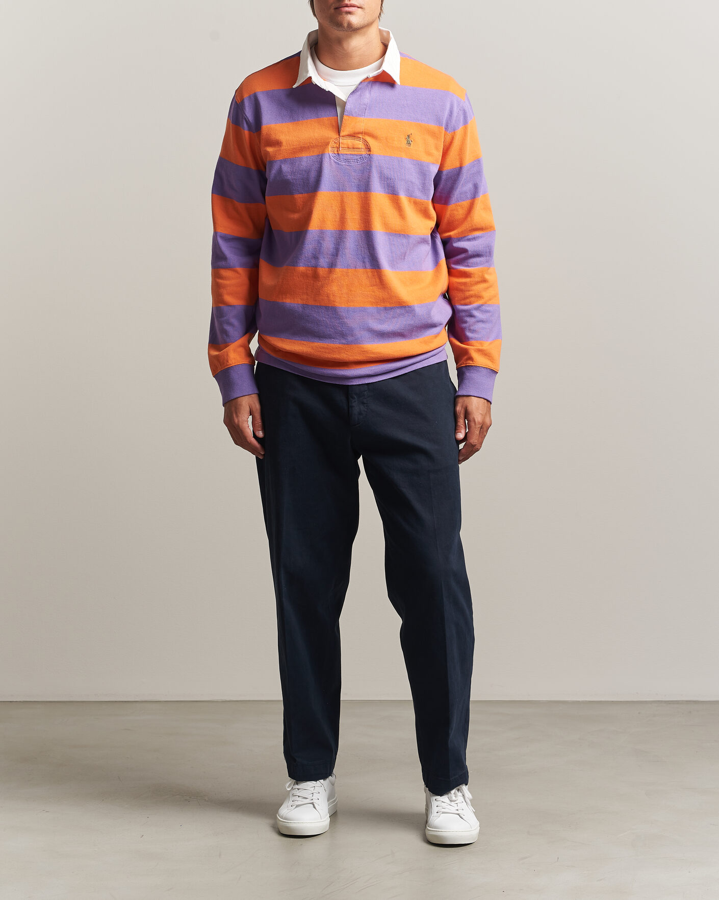 Herren | Pullover | Polo Ralph Lauren | Striped Jersey Rugger Purple/Orange