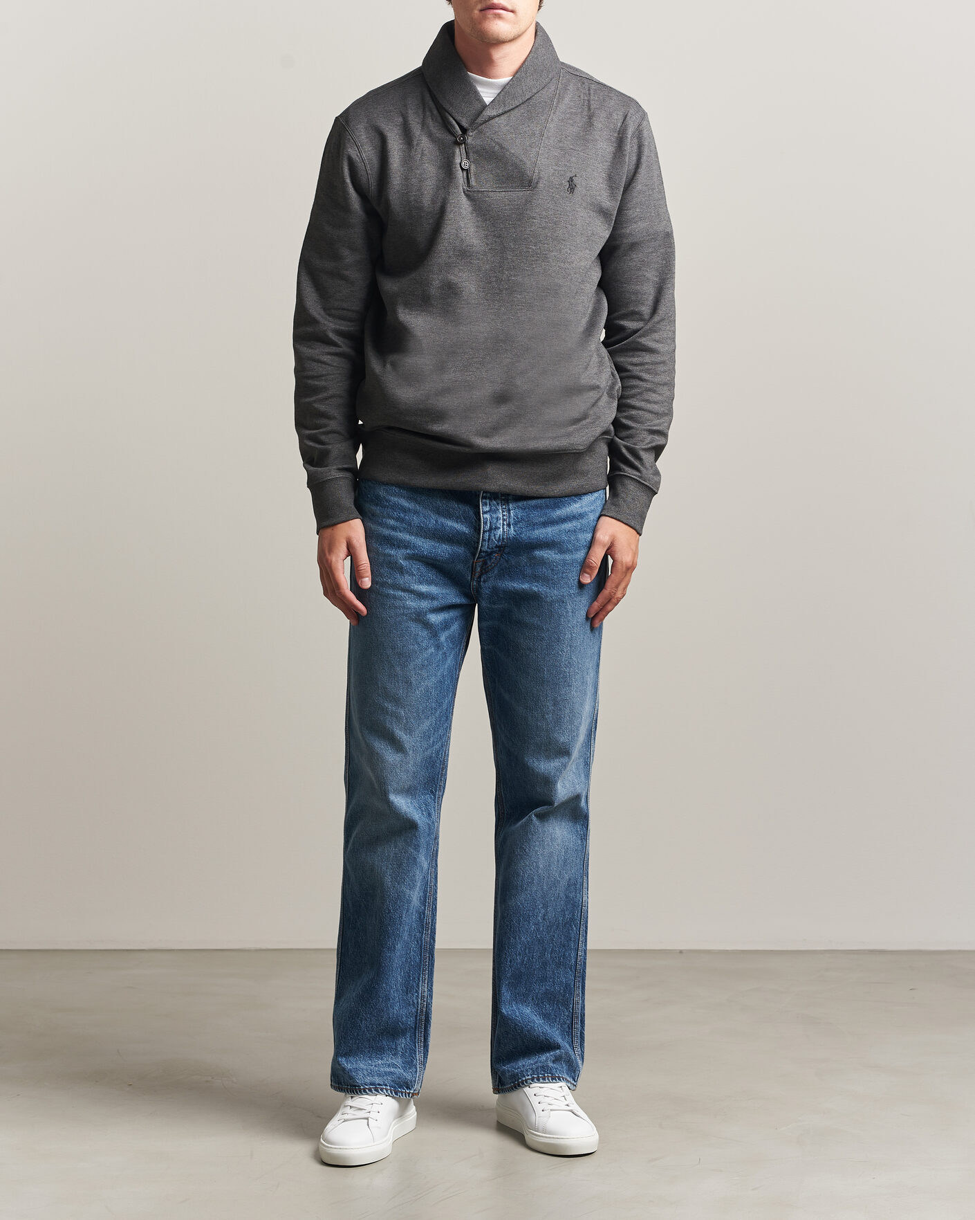 Herren | Pullover | Polo Ralph Lauren | Double Knitted Shawl Collar Sweater Windsor Heather