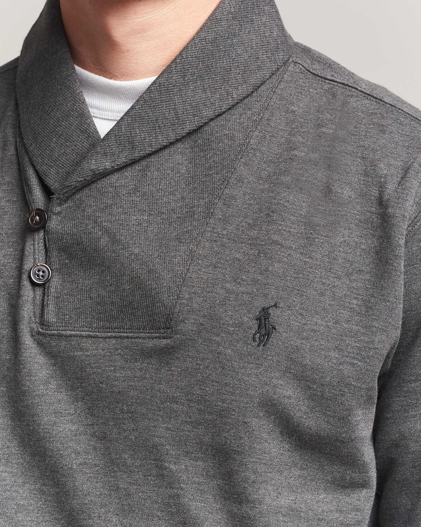 Herren | Pullover | Polo Ralph Lauren | Double Knitted Shawl Collar Sweater Windsor Heather