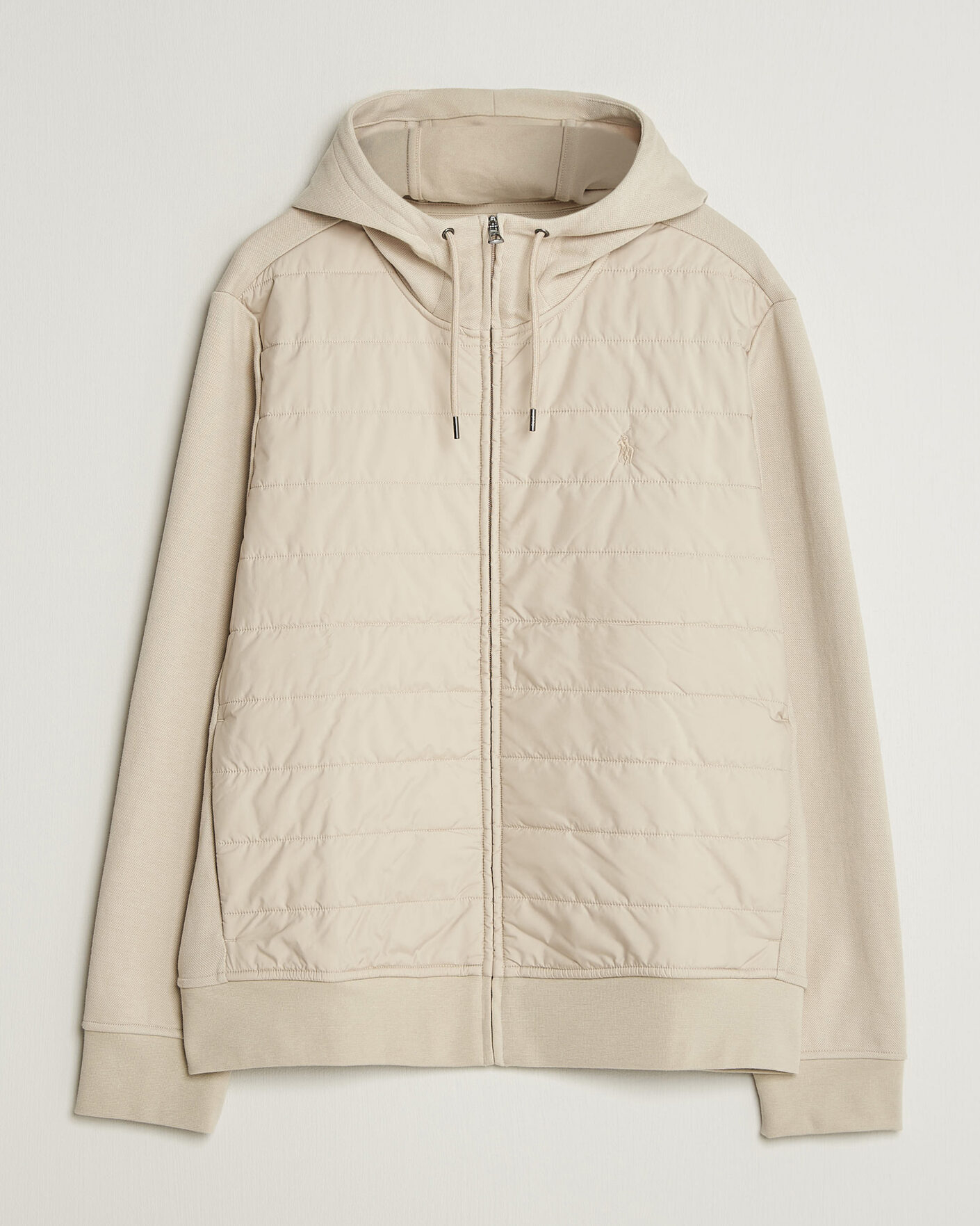 Herren | Pullover | Polo Ralph Lauren | Double Knitted Jaquard Full Zip Hoodie Stoneware Grey