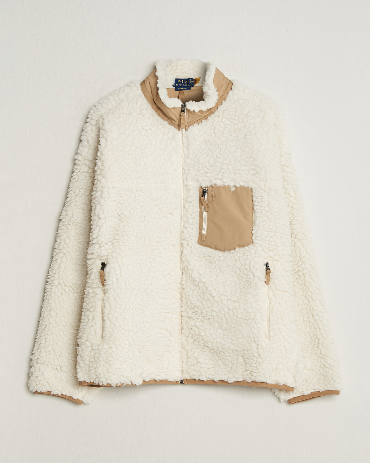 Herren | Pullover | Polo Ralph Lauren | Shaggy Hi Pile Full Zip Clubhouse Cream