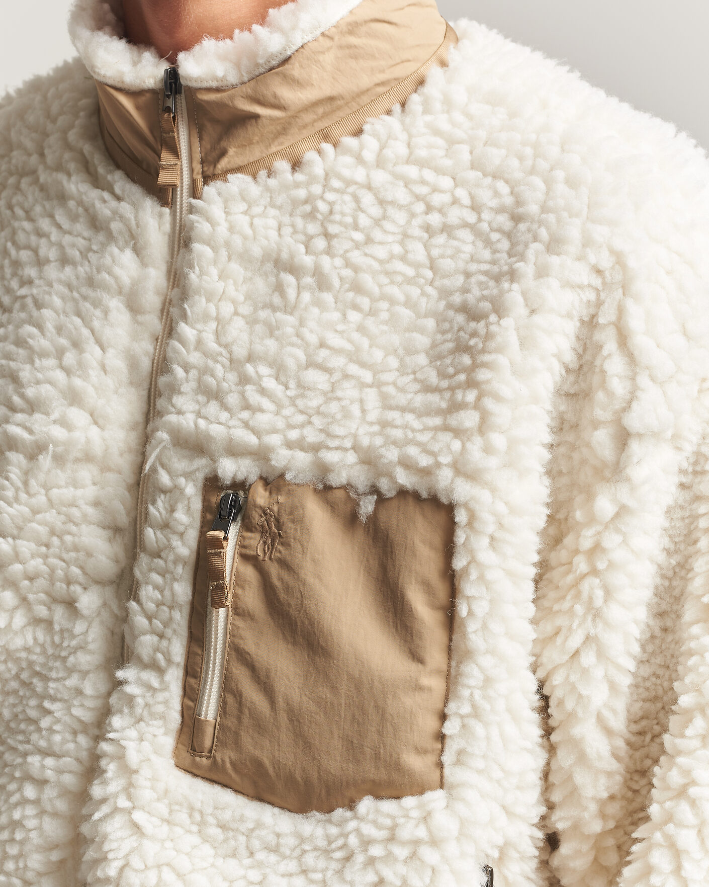 Herren | Pullover | Polo Ralph Lauren | Shaggy Hi Pile Full Zip Clubhouse Cream