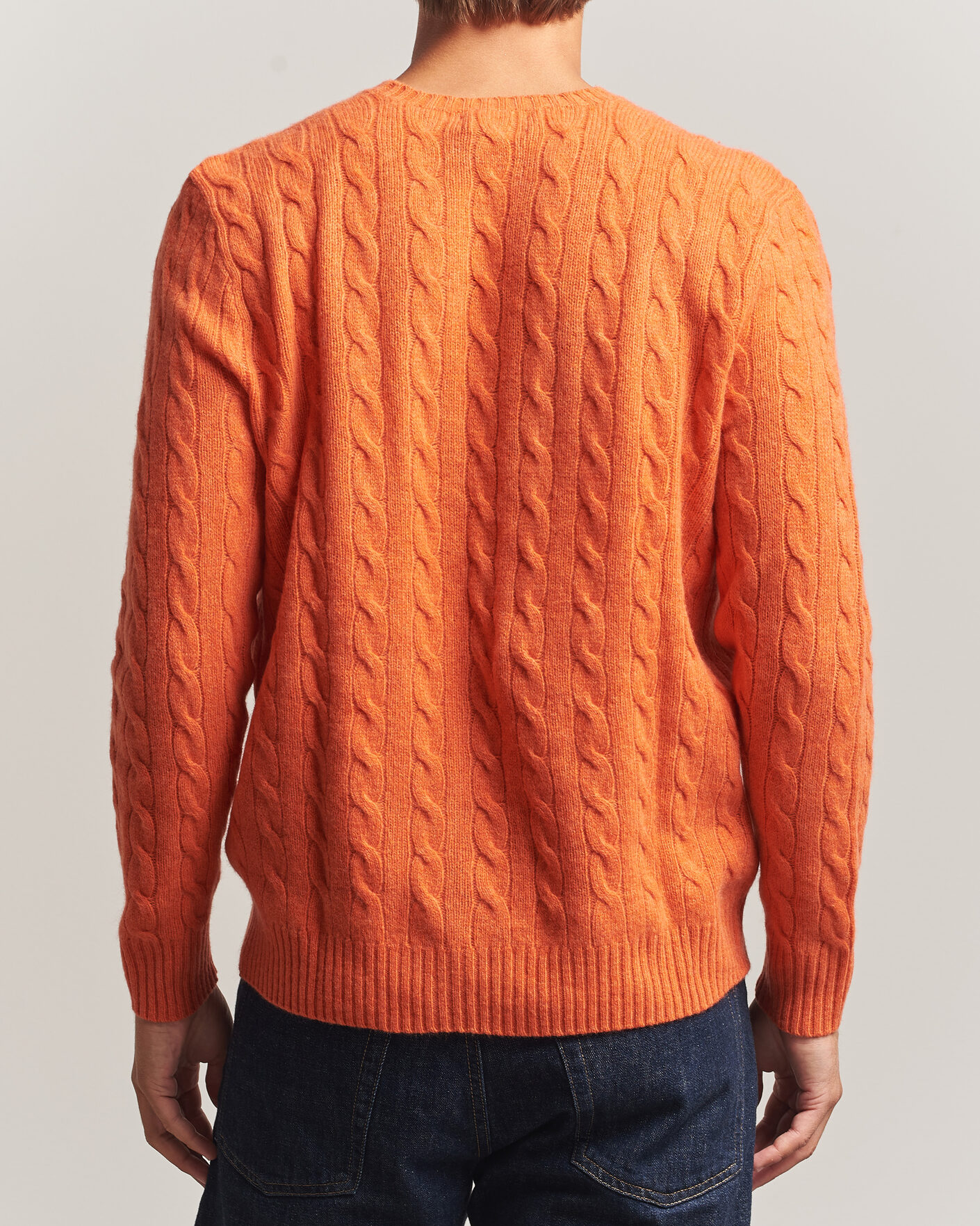 Herren | Pullover | Polo Ralph Lauren | Wool/Cashmere Cable Crew Neck Orange Jasper Heather