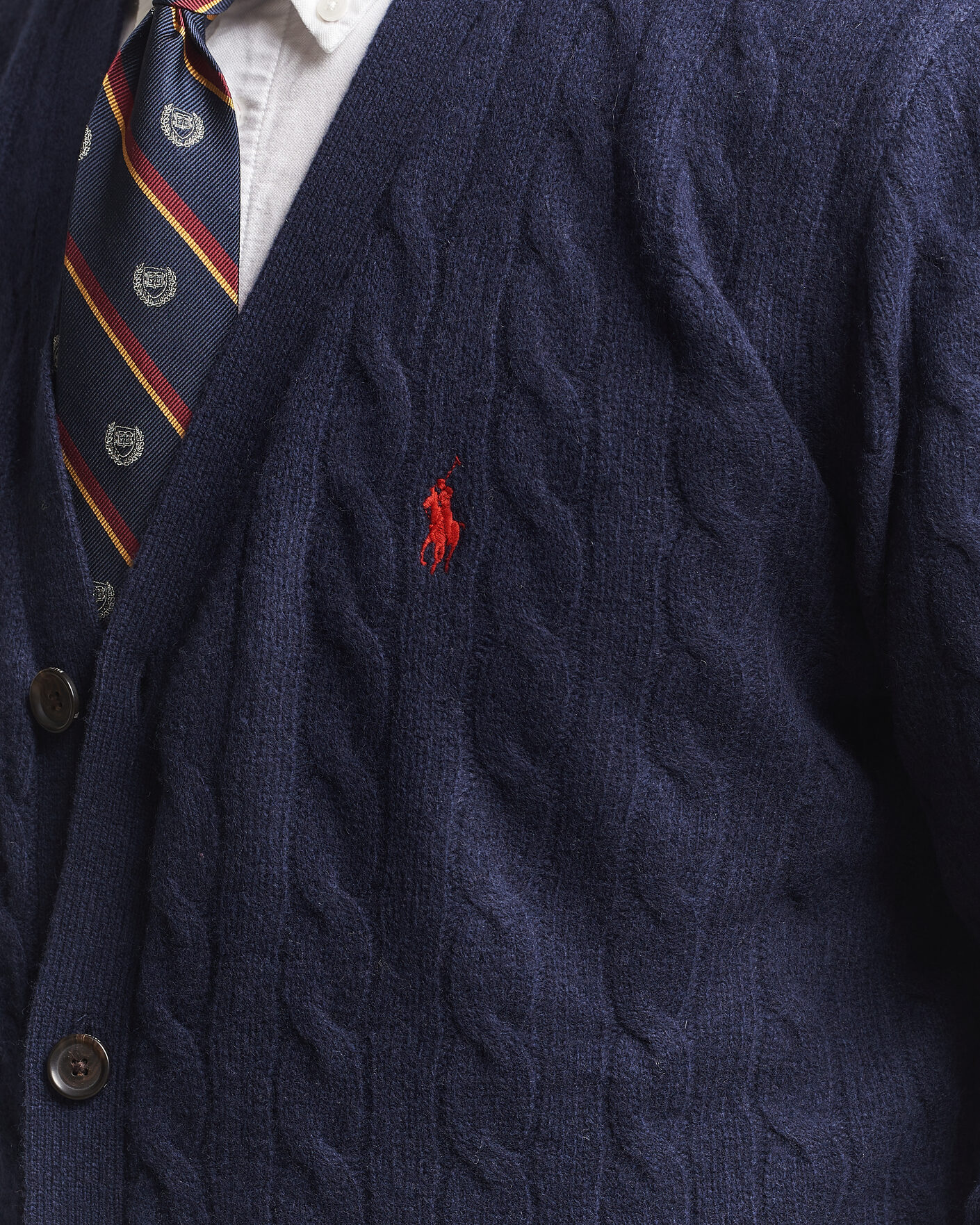 Herren | Pullover | Polo Ralph Lauren | Wool/Cashmere Cable Cardigan Hunter Navy