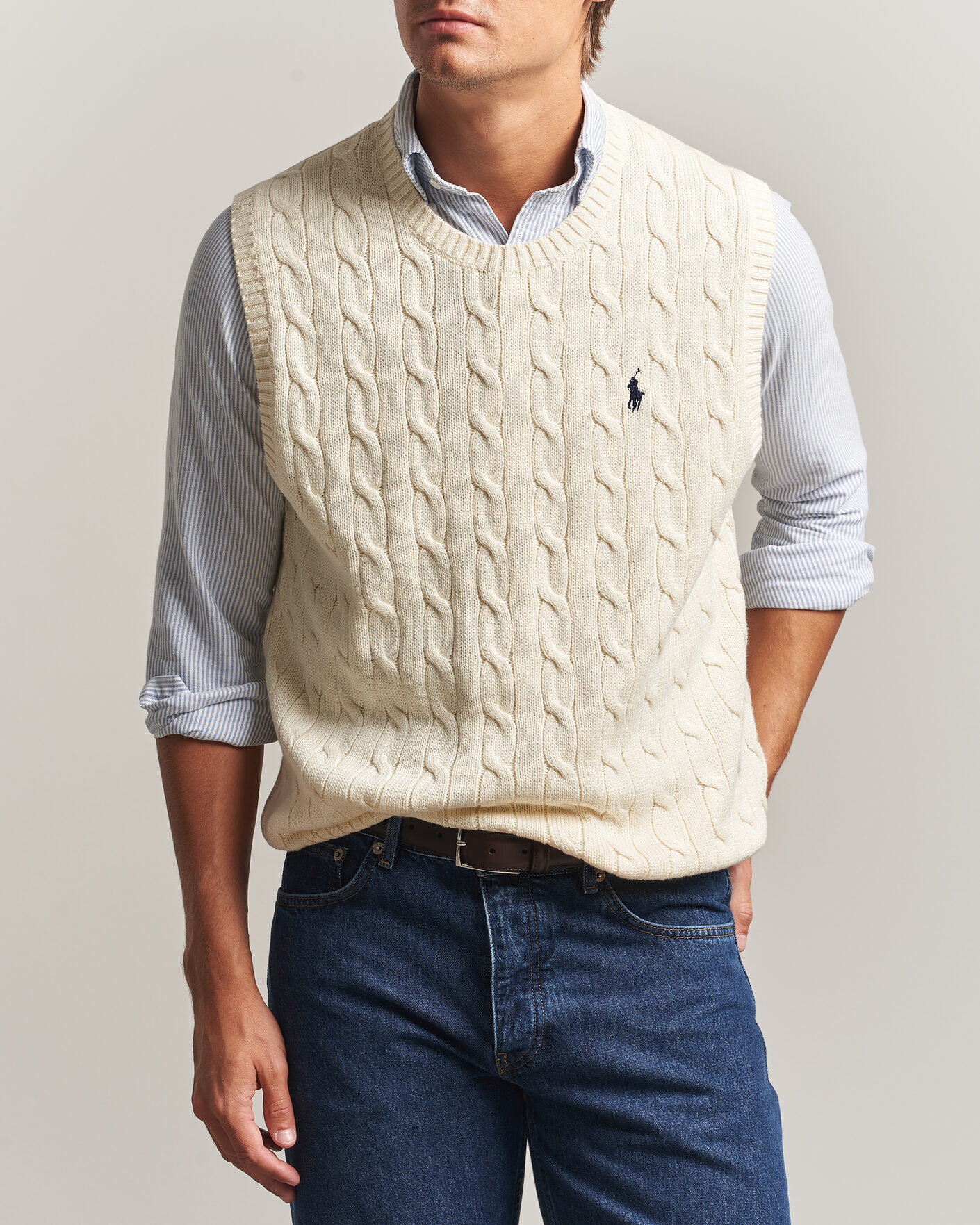Herren | Pullover | Polo Ralph Lauren | Cotton Cable Vest Andover Cream