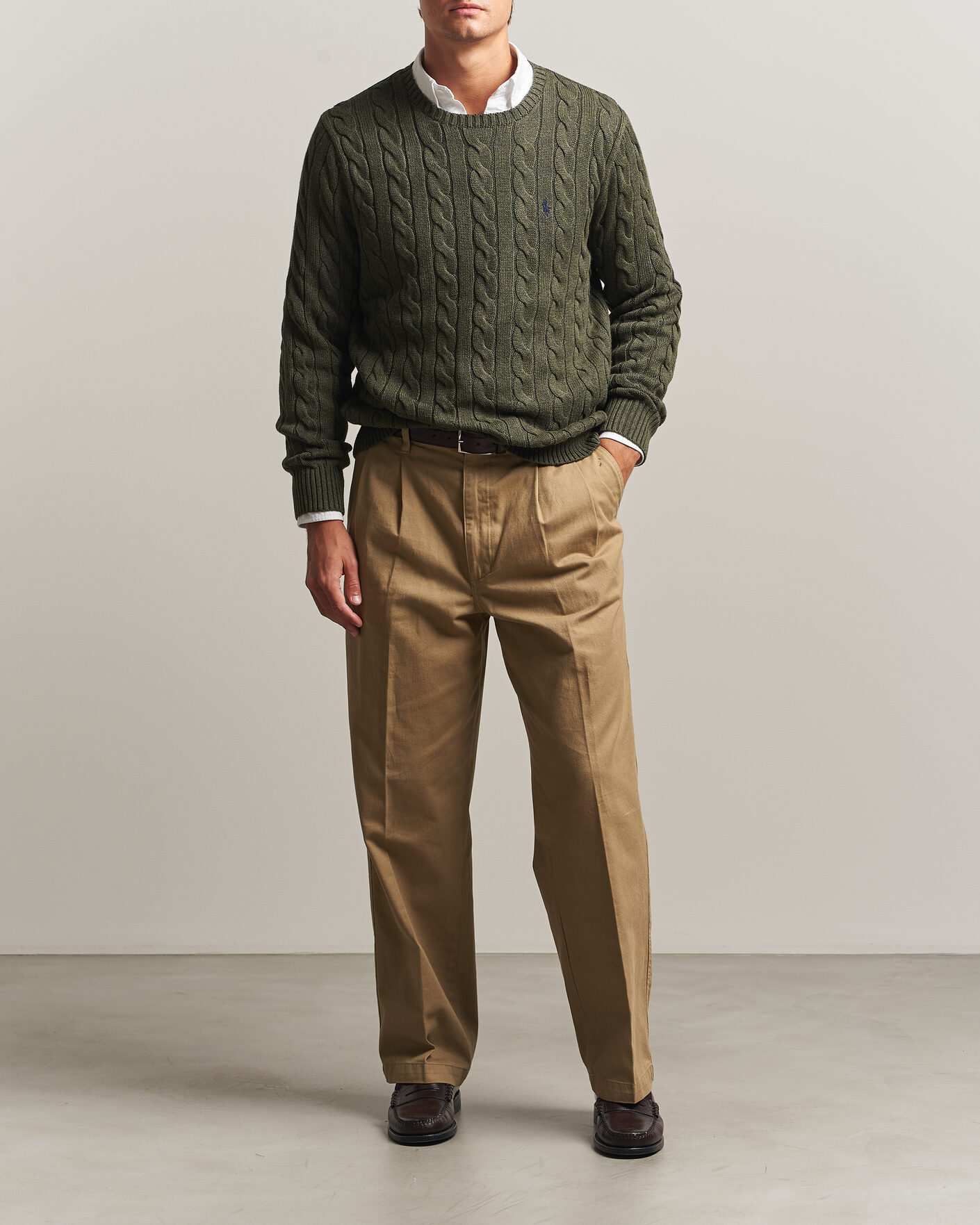 Herren | Pullover | Polo Ralph Lauren | Cotton Cable Pullover Olive Shrub Heather