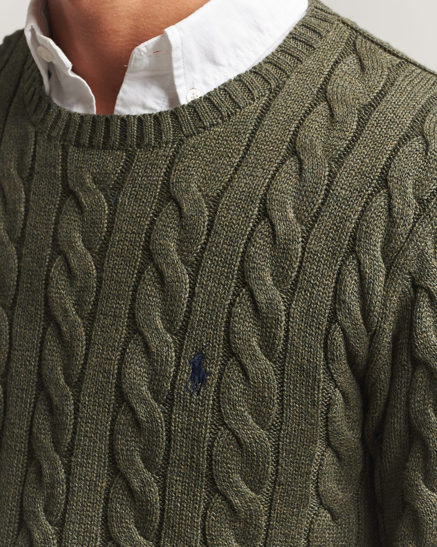 Herren | Pullover | Polo Ralph Lauren | Cotton Cable Pullover Olive Shrub Heather