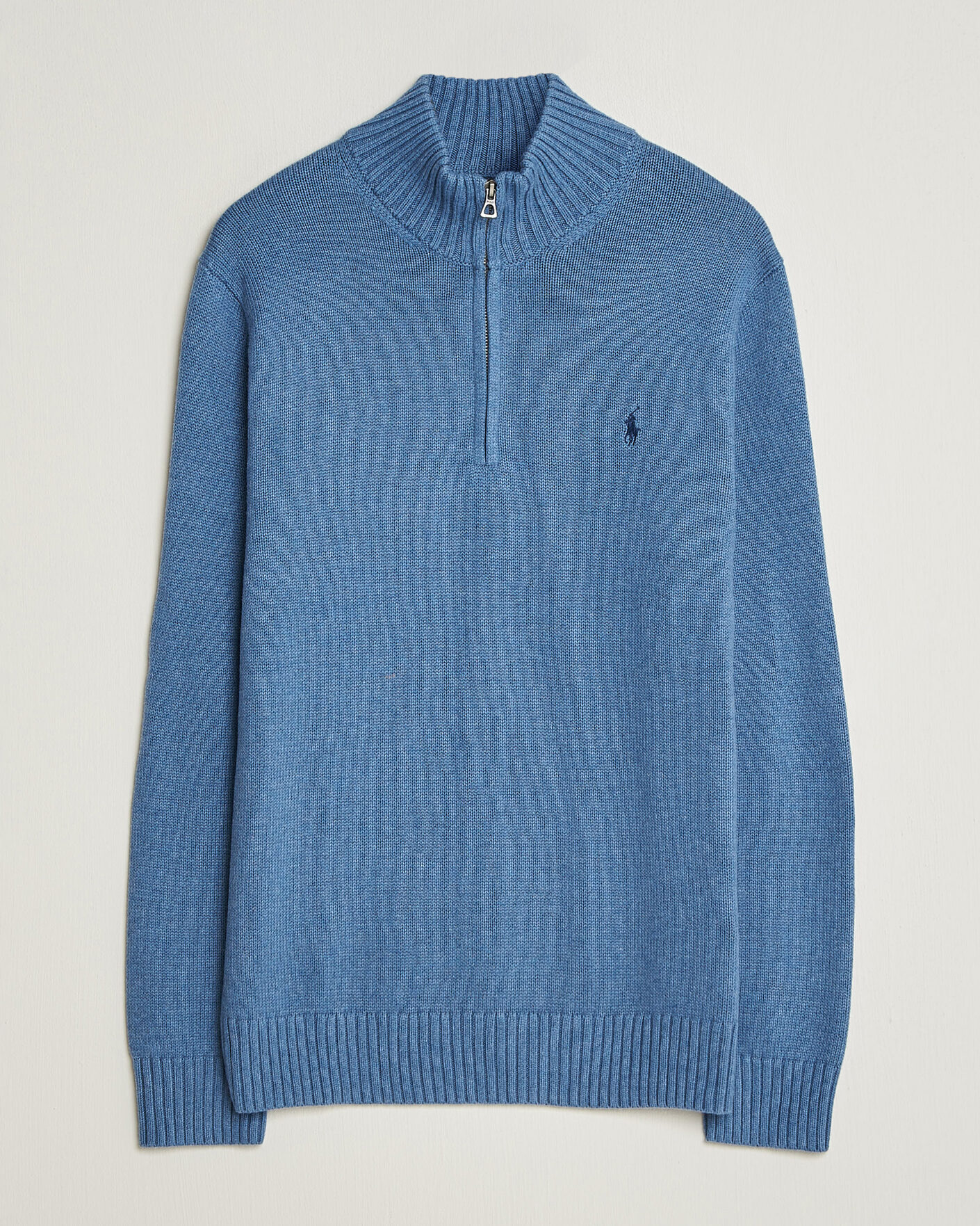 Herren | Pullover | Polo Ralph Lauren | Cotton Pullover Half Zip Blue Borage Heather