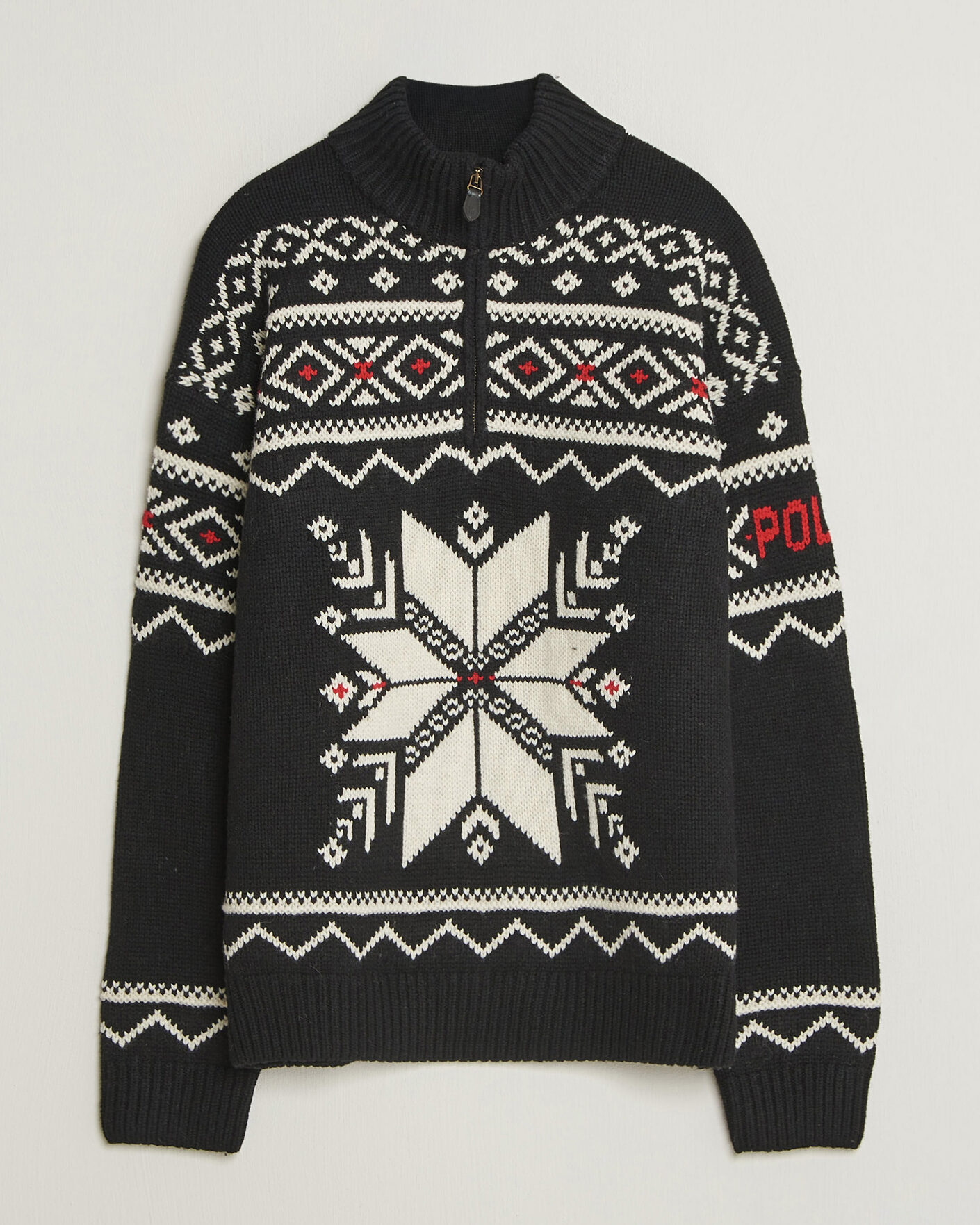 Herren | Pullover | Polo Ralph Lauren | Wool Cotton Blend Sweater Black Combo