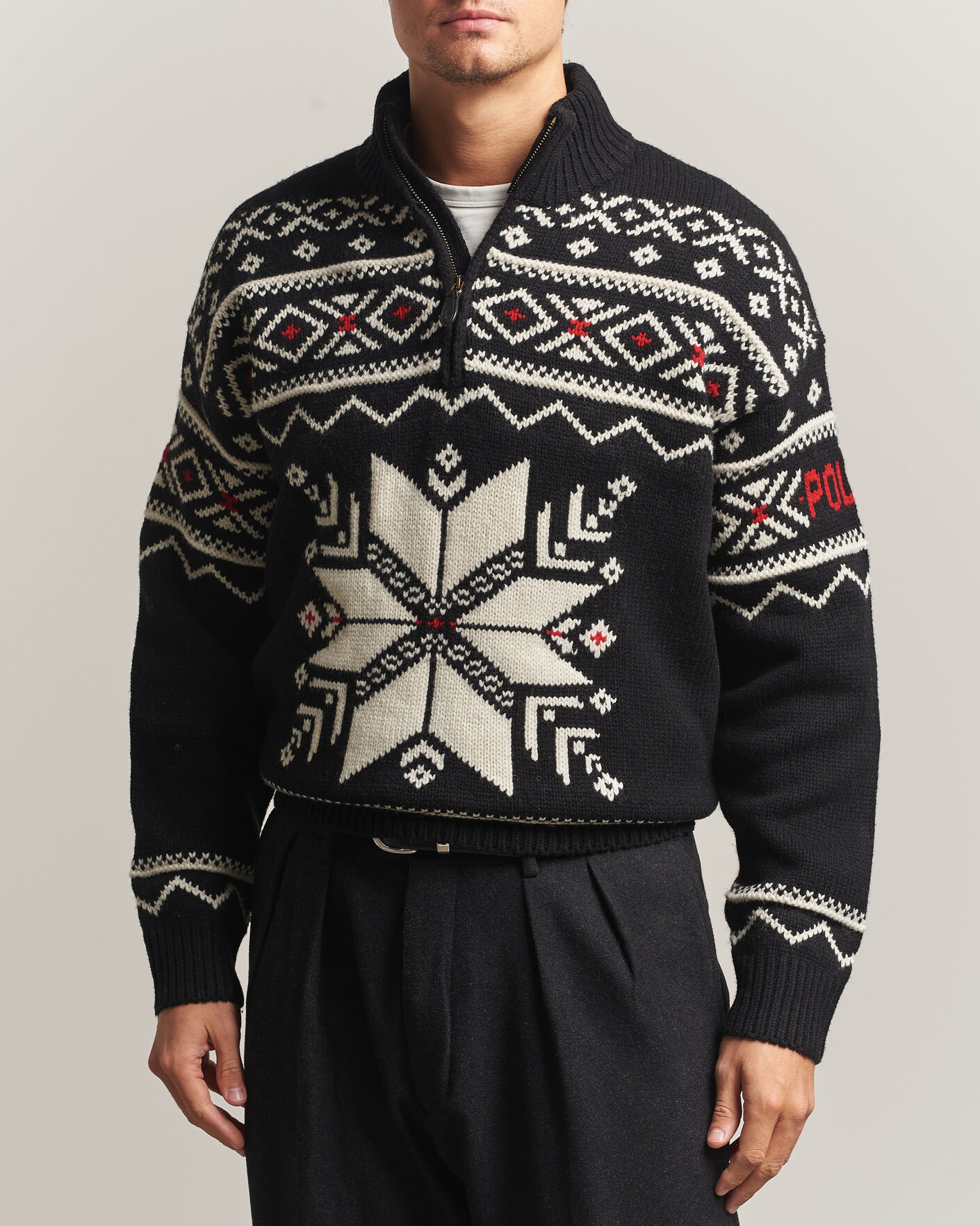 Herren | Pullover | Polo Ralph Lauren | Wool Cotton Blend Sweater Black Combo