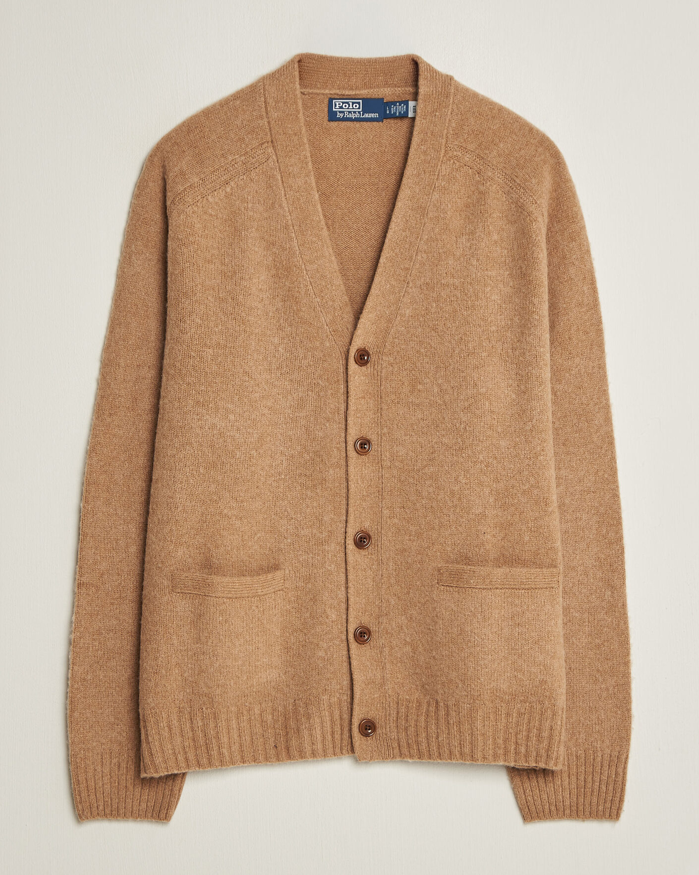 Herren | Pullover | Polo Ralph Lauren | Wool/Cashmere Patch Cardigan Crouton Tan Heather