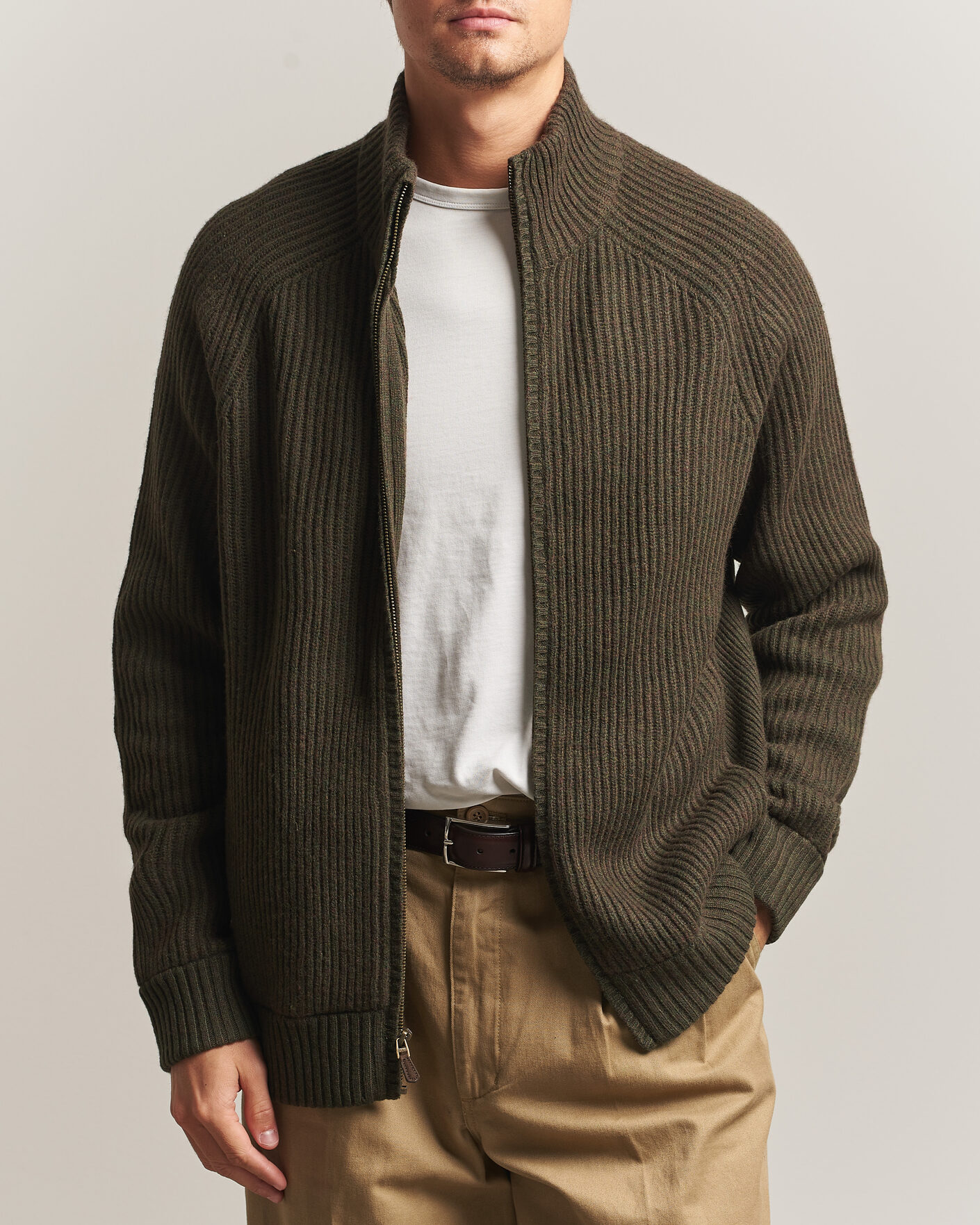 Herren | Pullover | Polo Ralph Lauren | Wool/Cashmere Full-Zip Ekanite Olive Heather