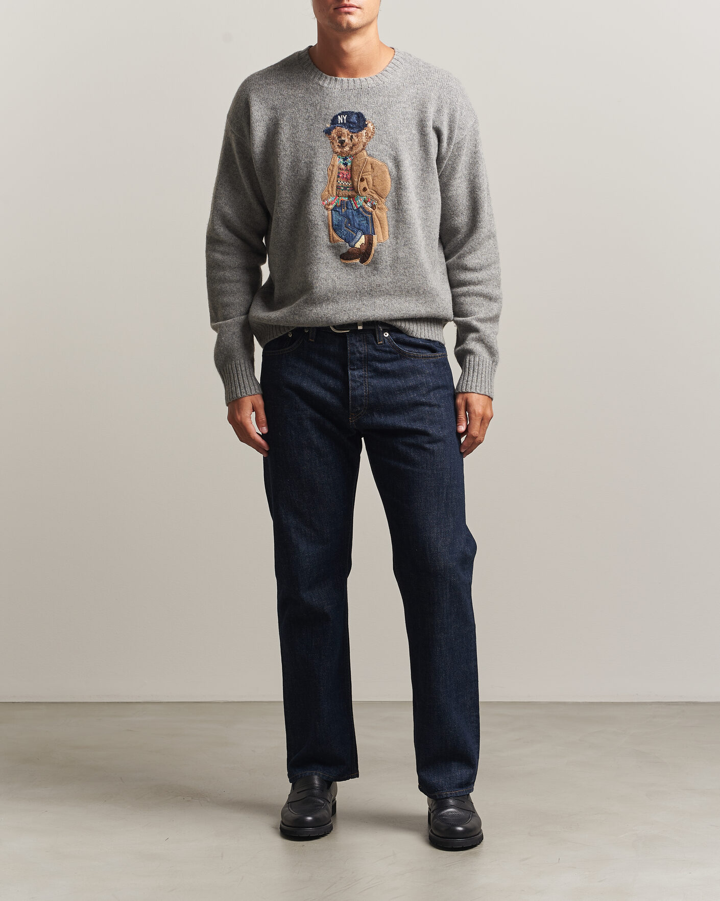 Herren | Pullover | Polo Ralph Lauren | Wool Blend Bear Sweater Grey Combo