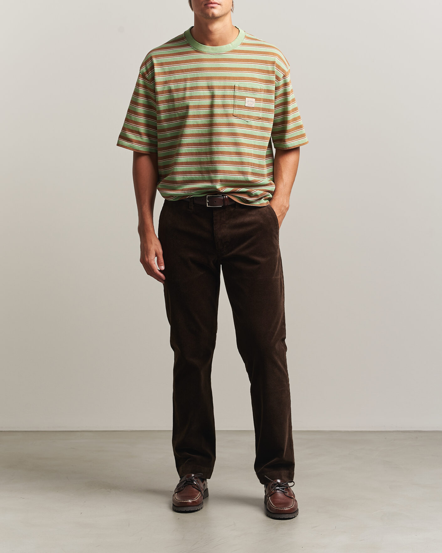 Herren | T-Shirts | Polo Ralph Lauren | Relaxed Fit Striped T-Shirt Outback Green