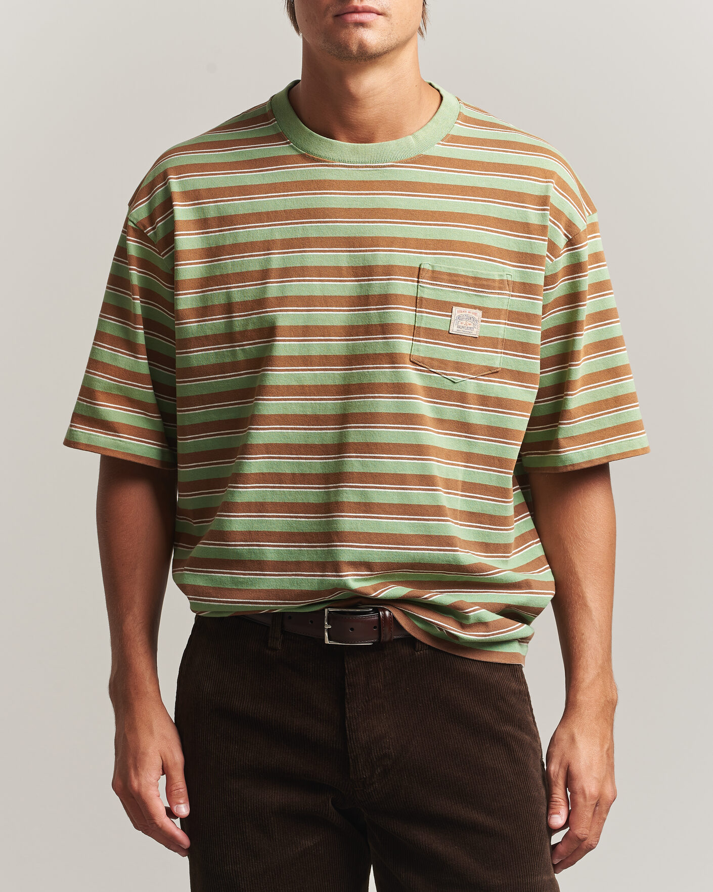 Herren | T-Shirts | Polo Ralph Lauren | Relaxed Fit Striped T-Shirt Outback Green