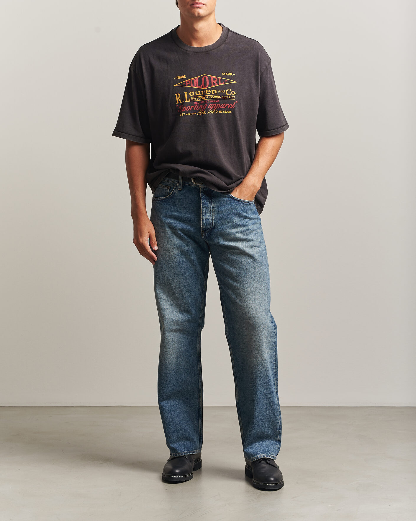 Herren | T-Shirts | Polo Ralph Lauren | Relaxed Fit Print T-Shirt Polo Black