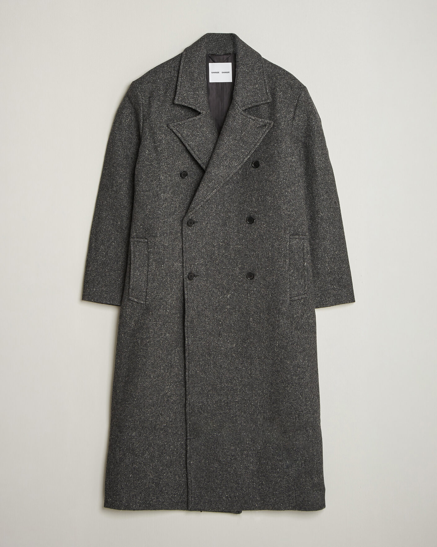 Herren | Jacken | Samsøe Samsøe | Vince Wool Double Breasted Coat Dark Grey Melange