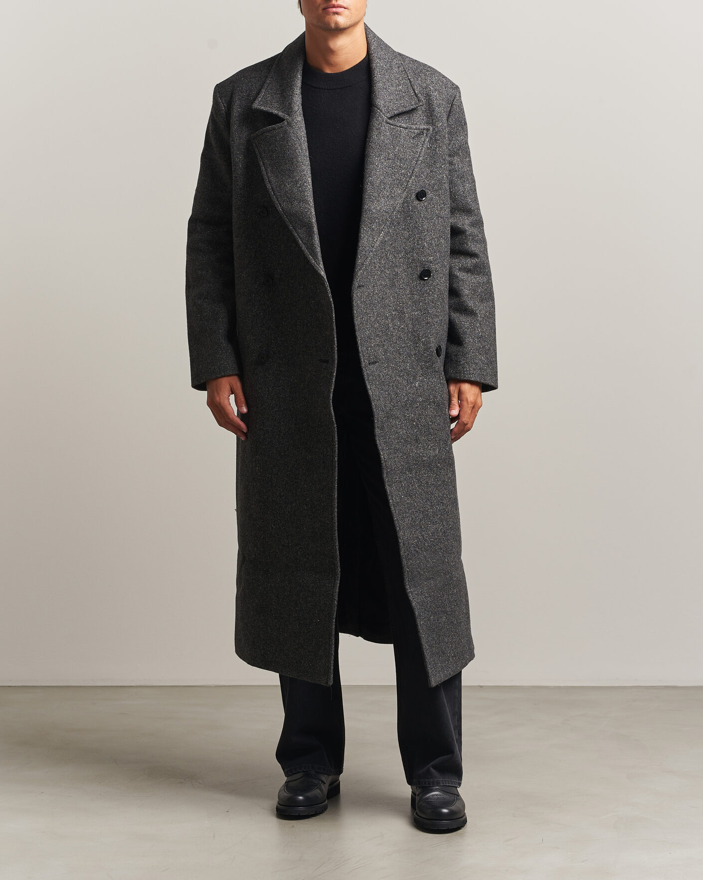 Herren | Jacken | Samsøe Samsøe | Vince Wool Double Breasted Coat Dark Grey Melange