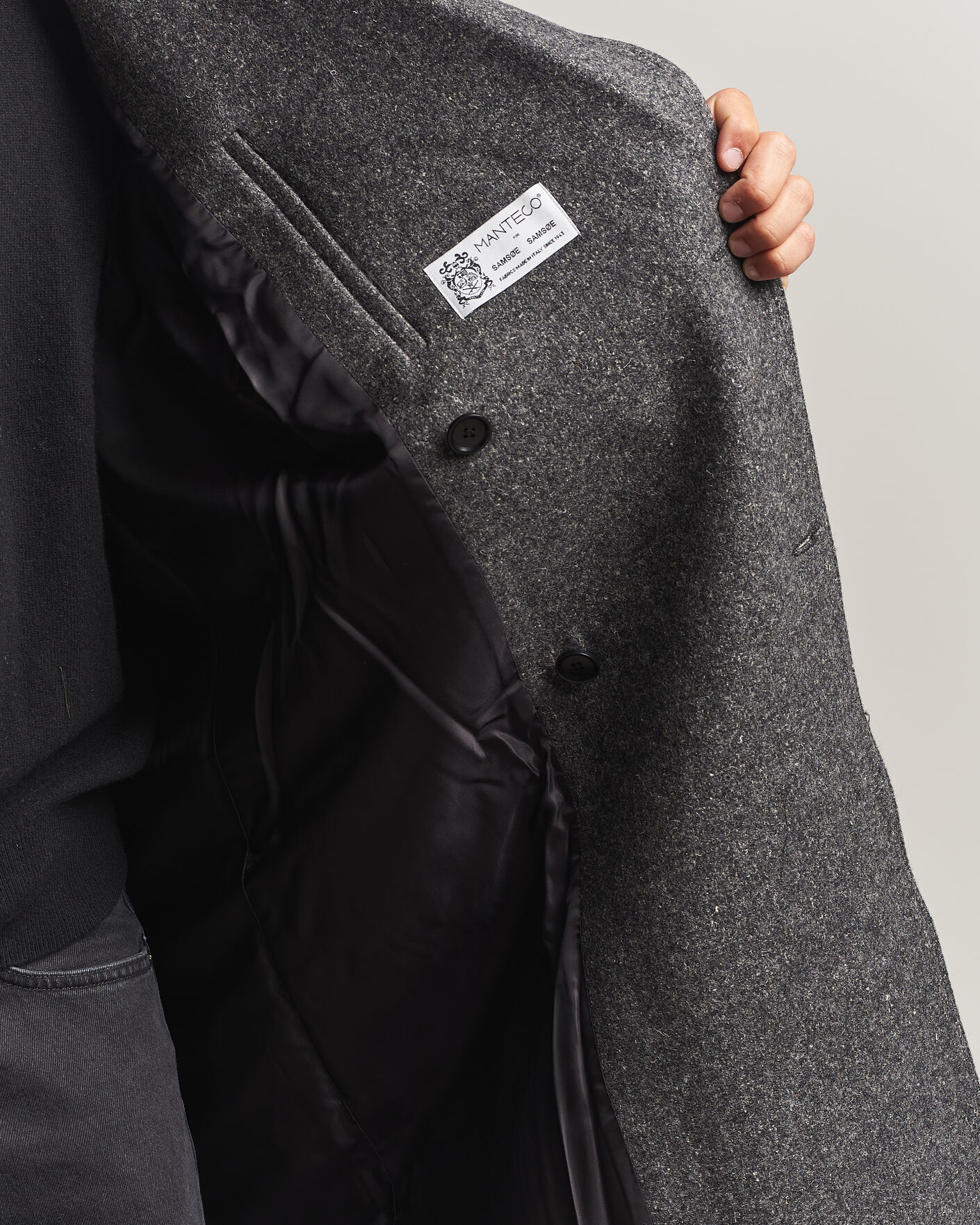 Herren | Jacken | Samsøe Samsøe | Vince Wool Double Breasted Coat Dark Grey Melange