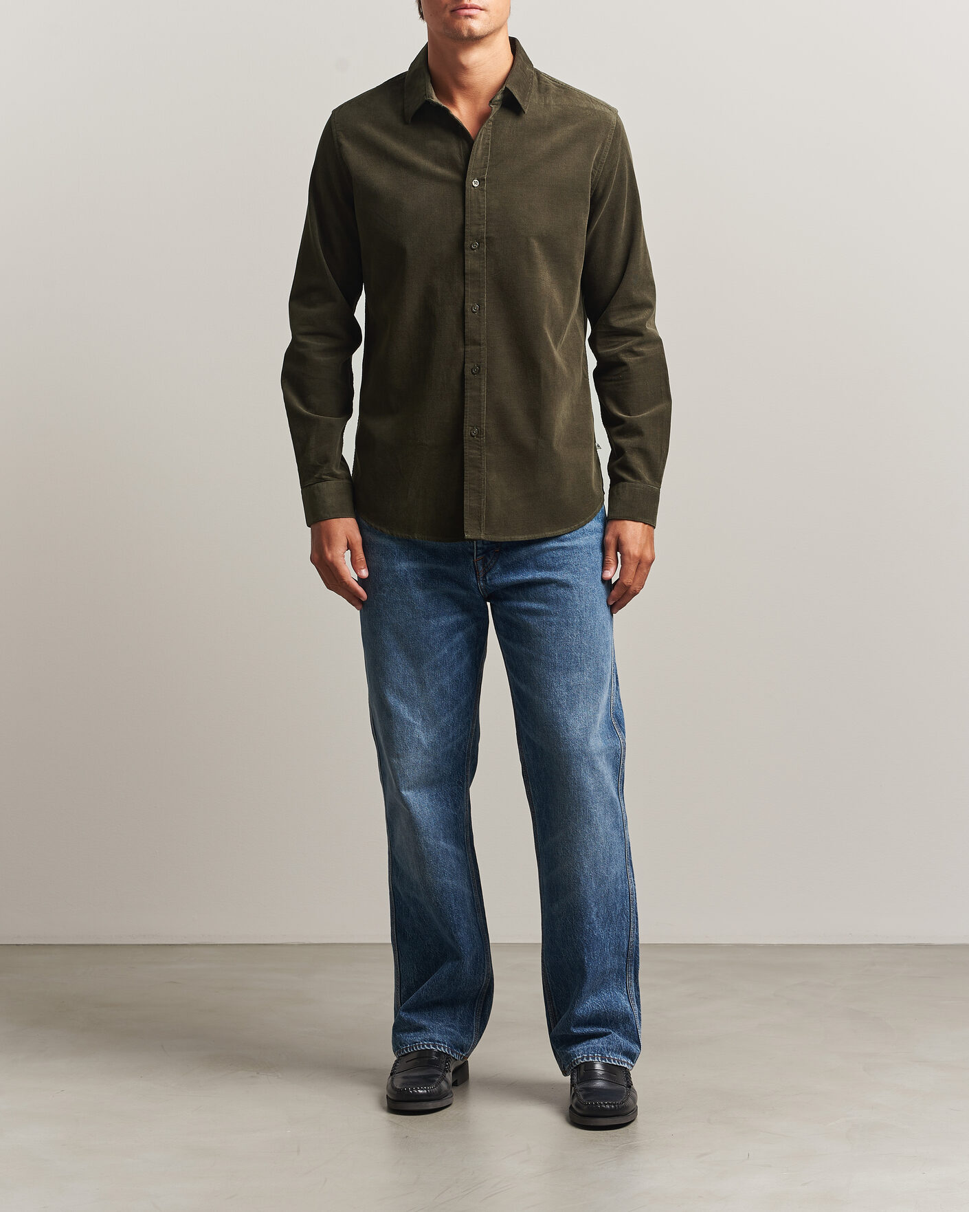 Herren | Hemden | Samsøe Samsøe | Liam Baby Cord Shirt Forest Night