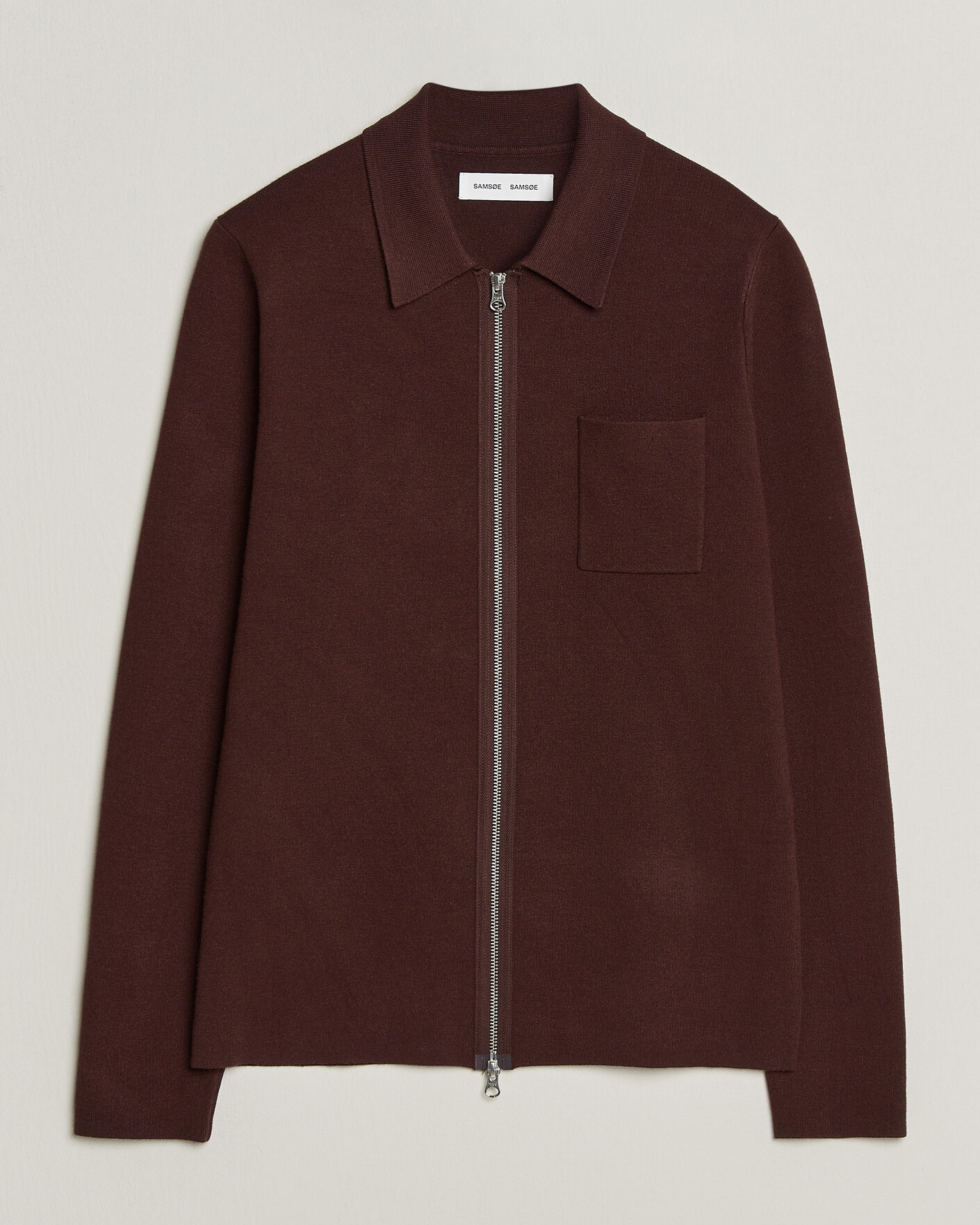 Herren | Pullover | Samsøe Samsøe | Guna Full Zip Bitter Chocolate