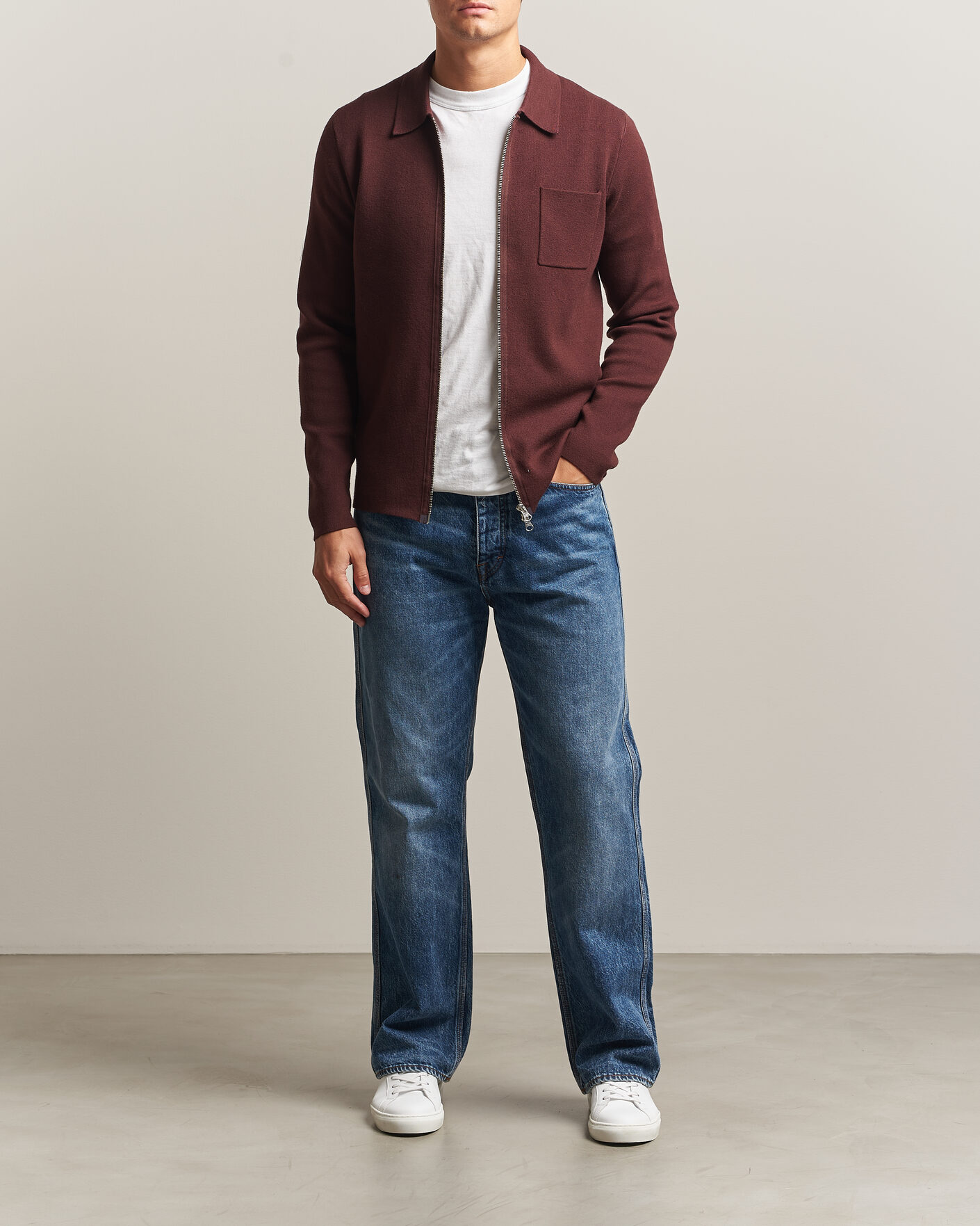 Herren | Pullover | Samsøe Samsøe | Guna Full Zip Bitter Chocolate