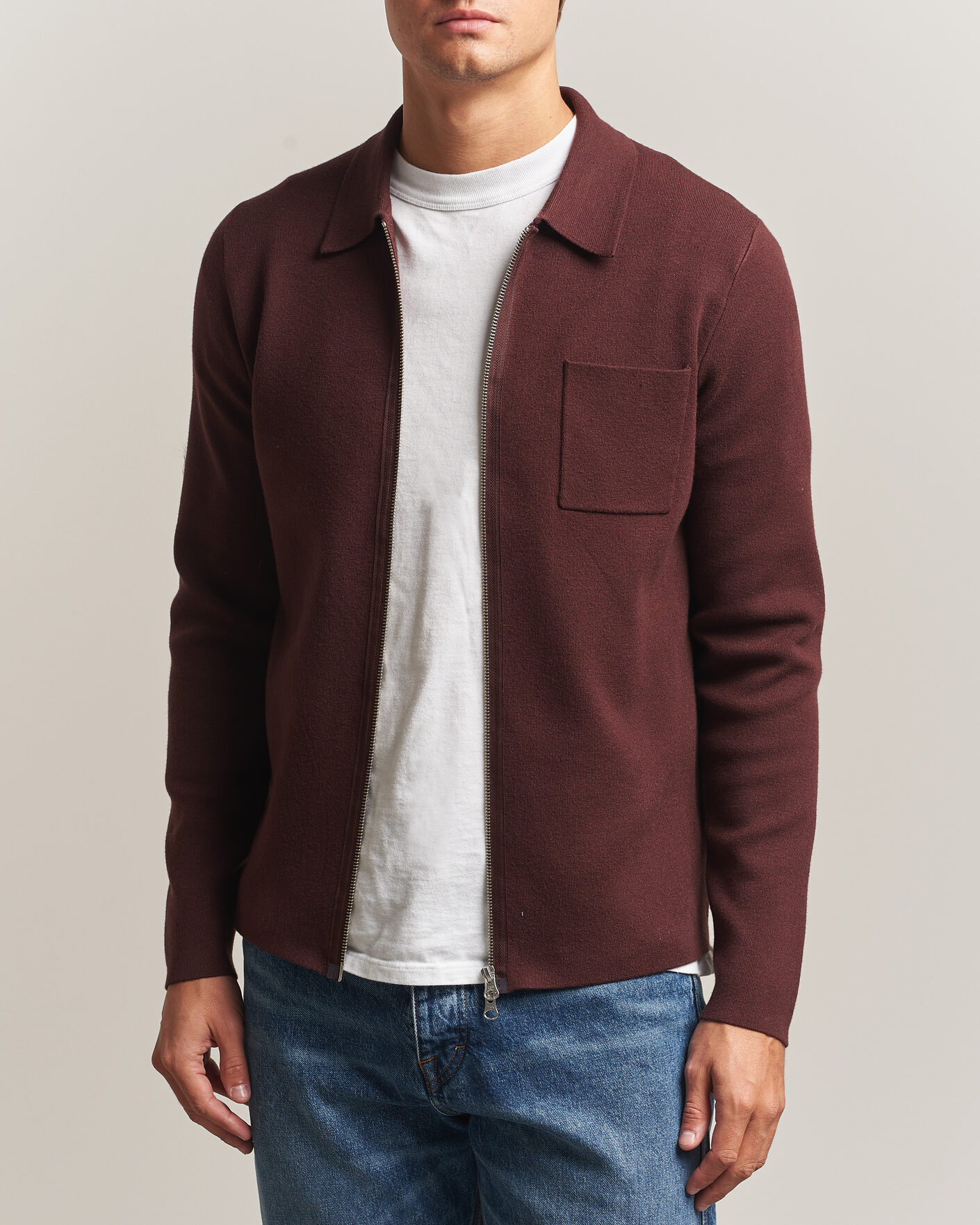 Herren | Pullover | Samsøe Samsøe | Guna Full Zip Bitter Chocolate