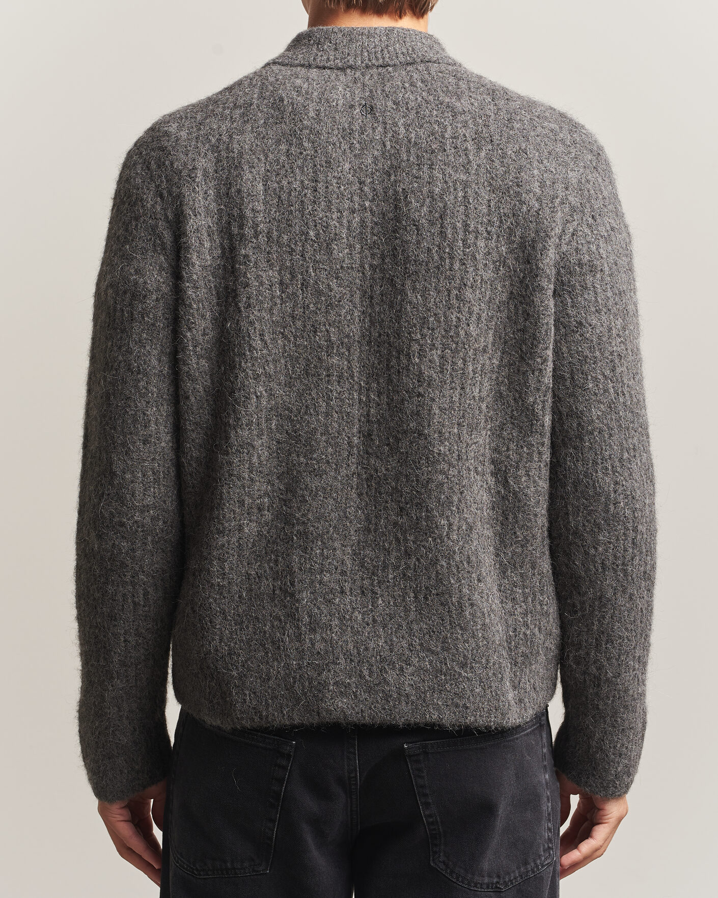 Herren | Pullover | Samsøe Samsøe | Job Alpaca Knitted Full Zip Dark Grey Melange